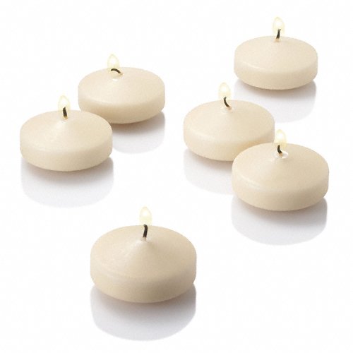 Set of 18 Eastland Square Glass Vases with 18 Ivory Richland Floating Candles (3 Inch) - Perfect for Wedding Centerpieces, Home Decor & Romantic Dinner Settings