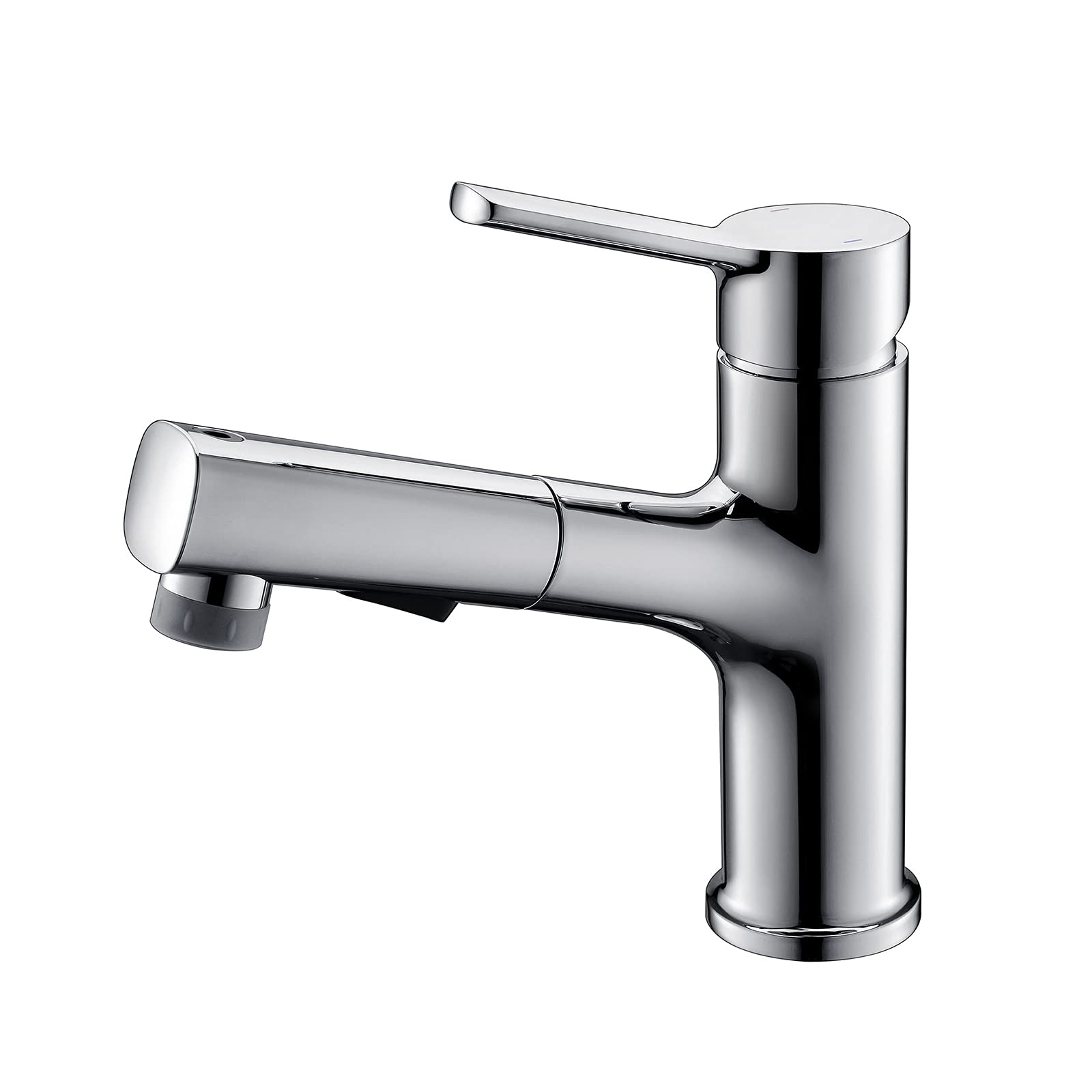 Single Handle Bathroom Sink Faucet with Pull Down Sprayer - Chrome Vanity Faucet for Hot & Cold Water - Perfect for Vessel Sinks, Lavatories, and Modern Bathroom Renovations