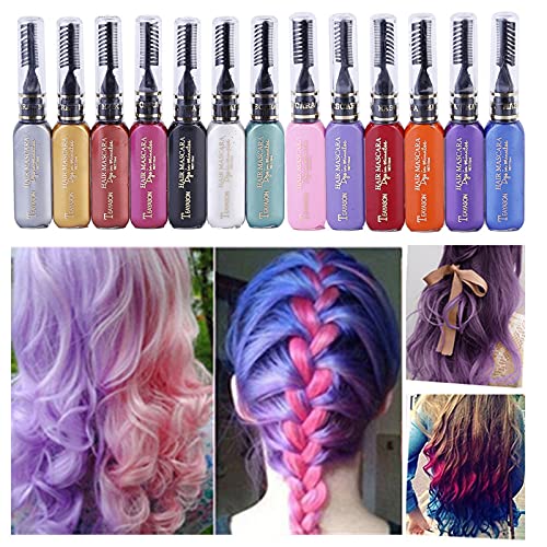Professional Temporary Hair Color Dye Wax 15ML - Non-Permanent Hair Highlights & Streaks for Women & Men - Natural Hairstyle Wax for Parties, Cosplay & Everyday Styling - Quick & Easy Instant Hair Color for Creative Looks
