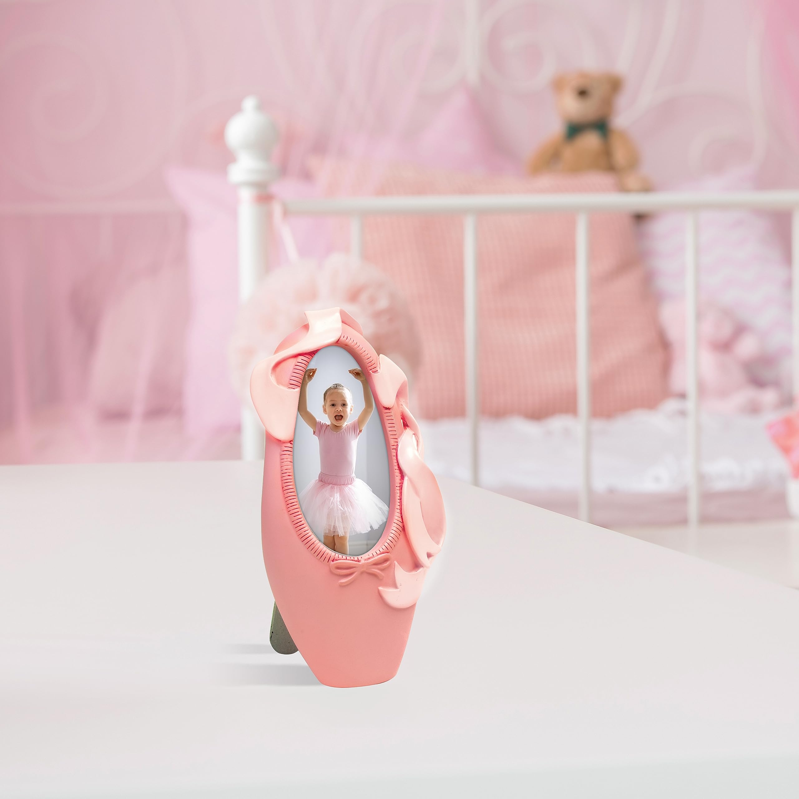 Pink Ballet Shoe Picture Frame - Elegant Photo Display for Dance Memories, Ballet Room Decor, Gift for Dancers - Perfect for Bedroom, Studio & Dance Recitals