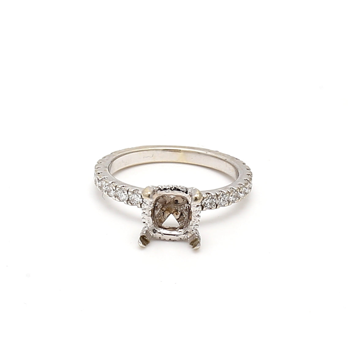 0.27 Carat Round Brilliant Diamond 18K White Gold Semi Mount Ring - Perfect for Engagement, Wedding, Anniversary & Special Occasions