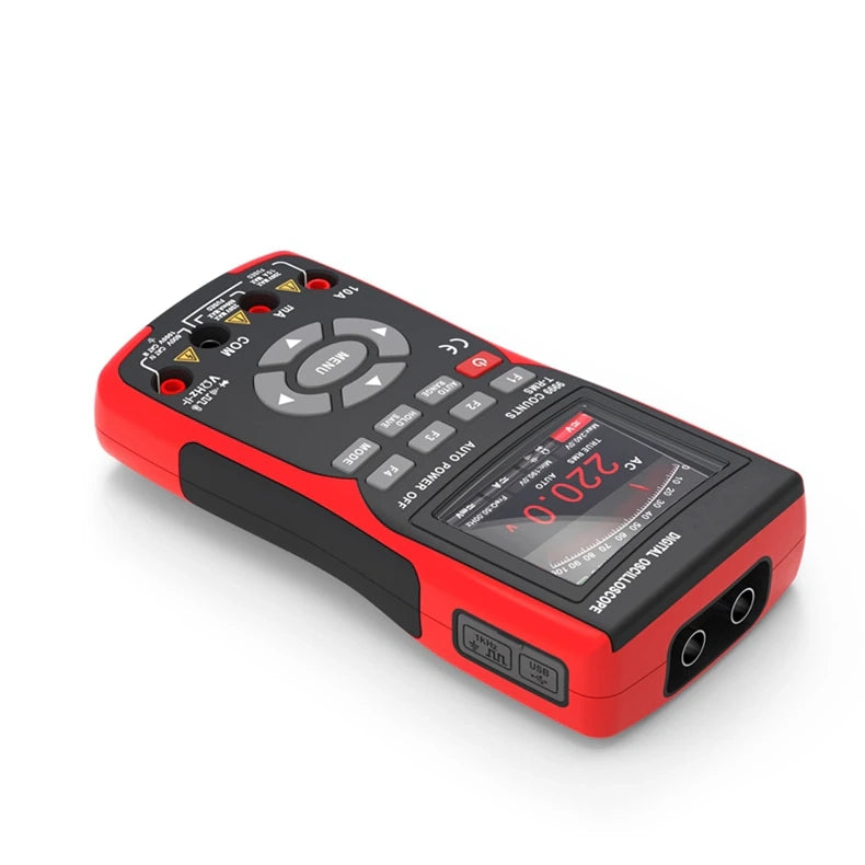 Digital Multimeter with True RMS, 10MHz Bandwidth & Data Storage Oscilloscope - Professional Electrical Testing Tool for Home, Lab and Industrial Use