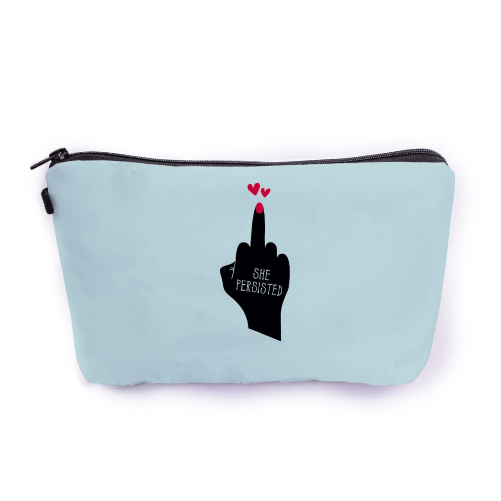 Crazyify Nails Ready Cute Cosmetic Bag for Women | Canvas Makeup Pouch | Travel Toiletry Bag with Zipper | Waterproof Storage Organizer | Perfect for Travel, Gym & Daily Essentials