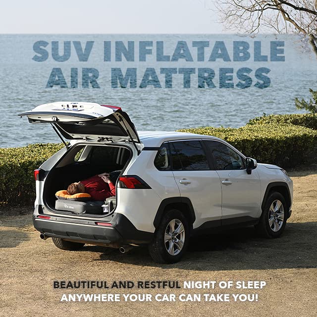 **SUV Air Mattress for Car Camping - Extra Thick 300D Oxford Fabric Car Bed Mattress with Electric Pump - Quick & Easy Setup for SUV, Truck & Van - Perfect for Road Trips, Travel & Outdoor Adventures (Grey)**