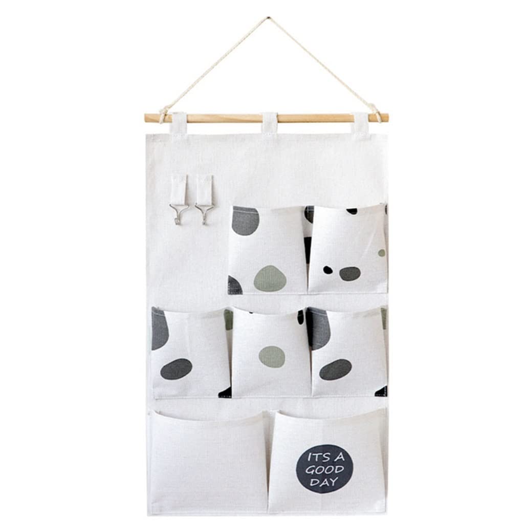 Waterproof Hanging Storage Organizer - Cotton Linen Door Storage Bag for Underwear, Socks & Sundries (19.5x58.5cm) - Perfect for Closet, Bathroom & Dorm Organization