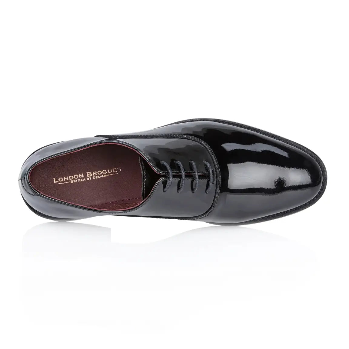 Stylish London Brogues Albert Black Patent Leather Shoes for Men - Perfect for Formal Events, Office Wear & Special Occasions