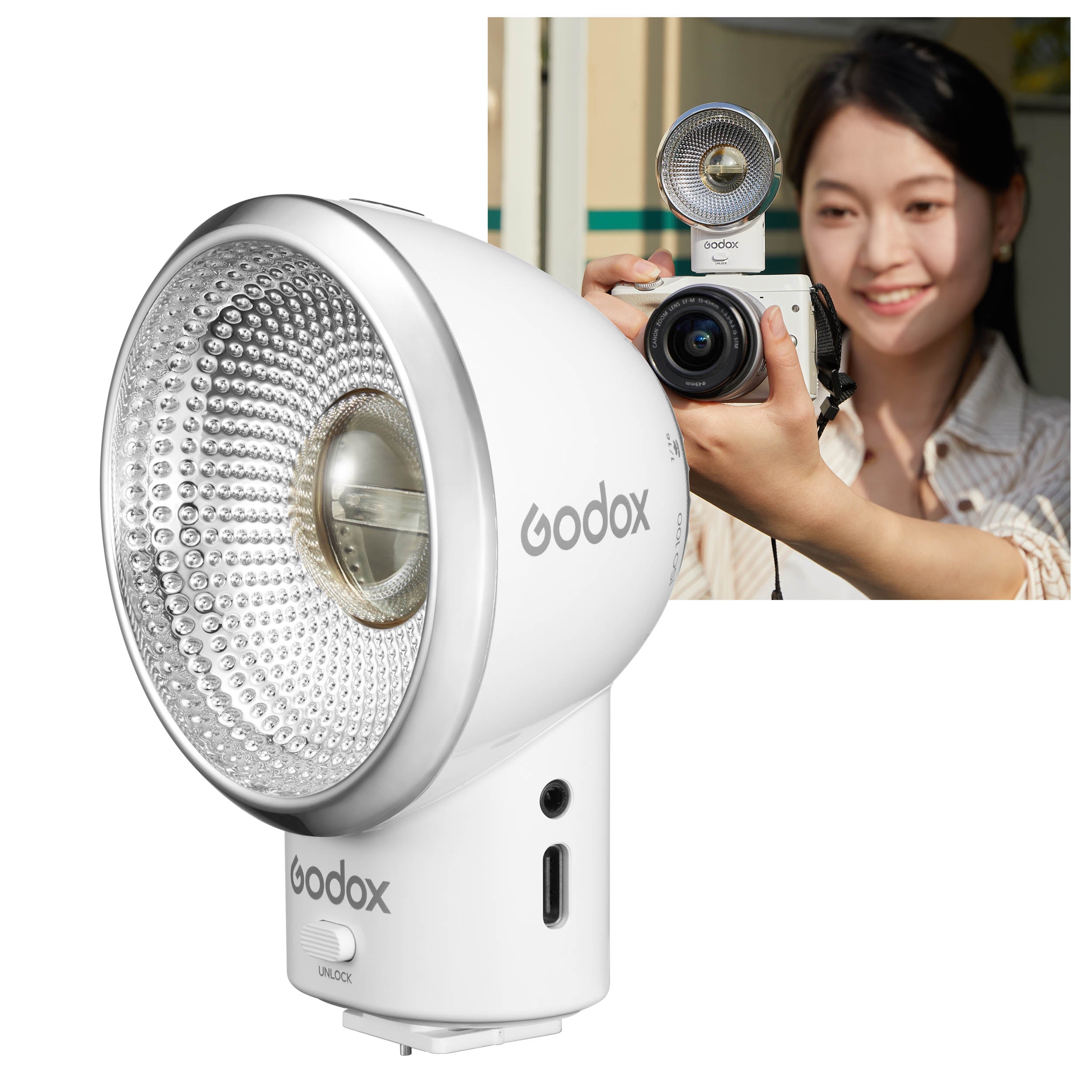 Vintage Style Speedlite Flash for DSLR Cameras - Retro Elf Flash with High Power Output for Photography, Studio & Night Shoots