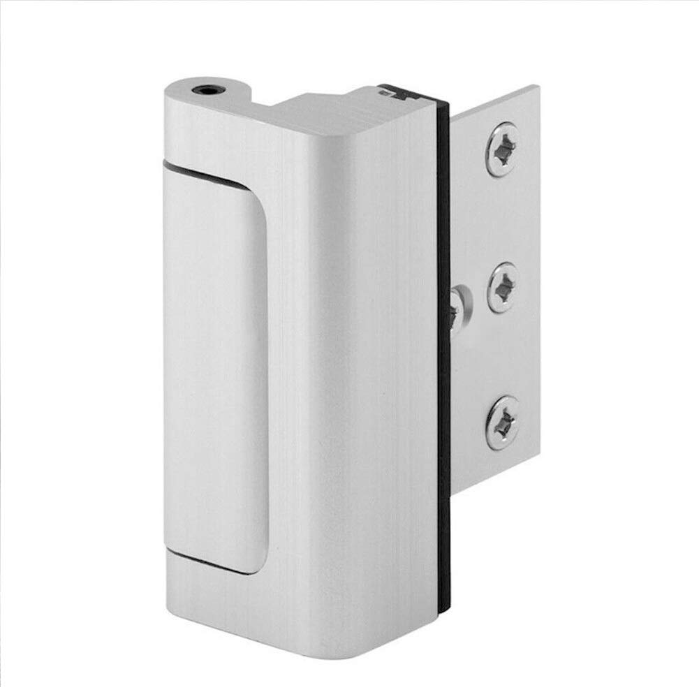 Heavy Duty Aluminum Alloy U-Shaped Door Reinforcement Lock - Security Door Defender for Home Safety, Child Proof Door Stopper (Chrome Finish) - Perfect for Apartments, Offices & Child-Safe Homes