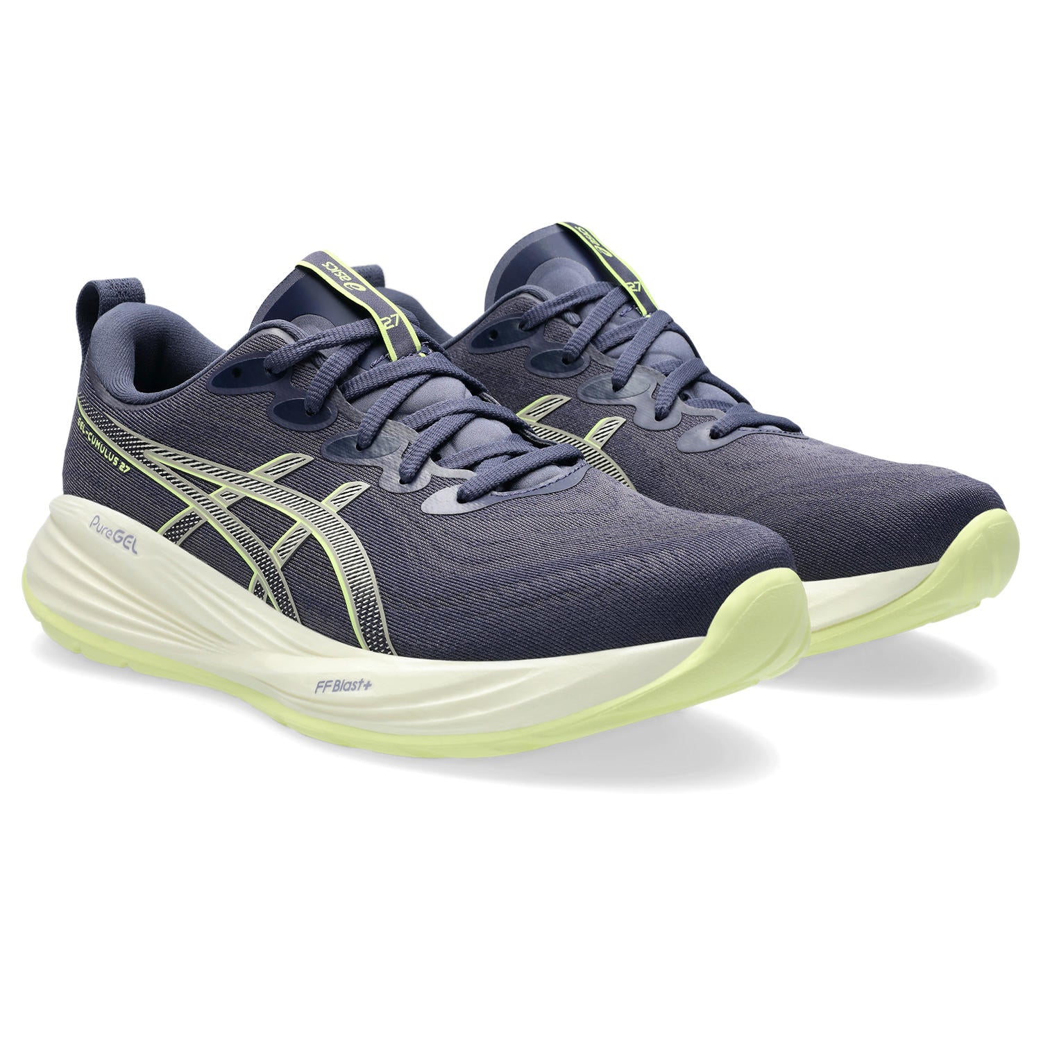 ASICS Men's GEL-Cumulus 27 Running Shoes - Lightweight Cushioned Sneakers for Jogging & Gym Workouts (Indigo Fog/Lucid Yellow) - Perfect for Road Running, Marathon Training & Daily Fitness Activities