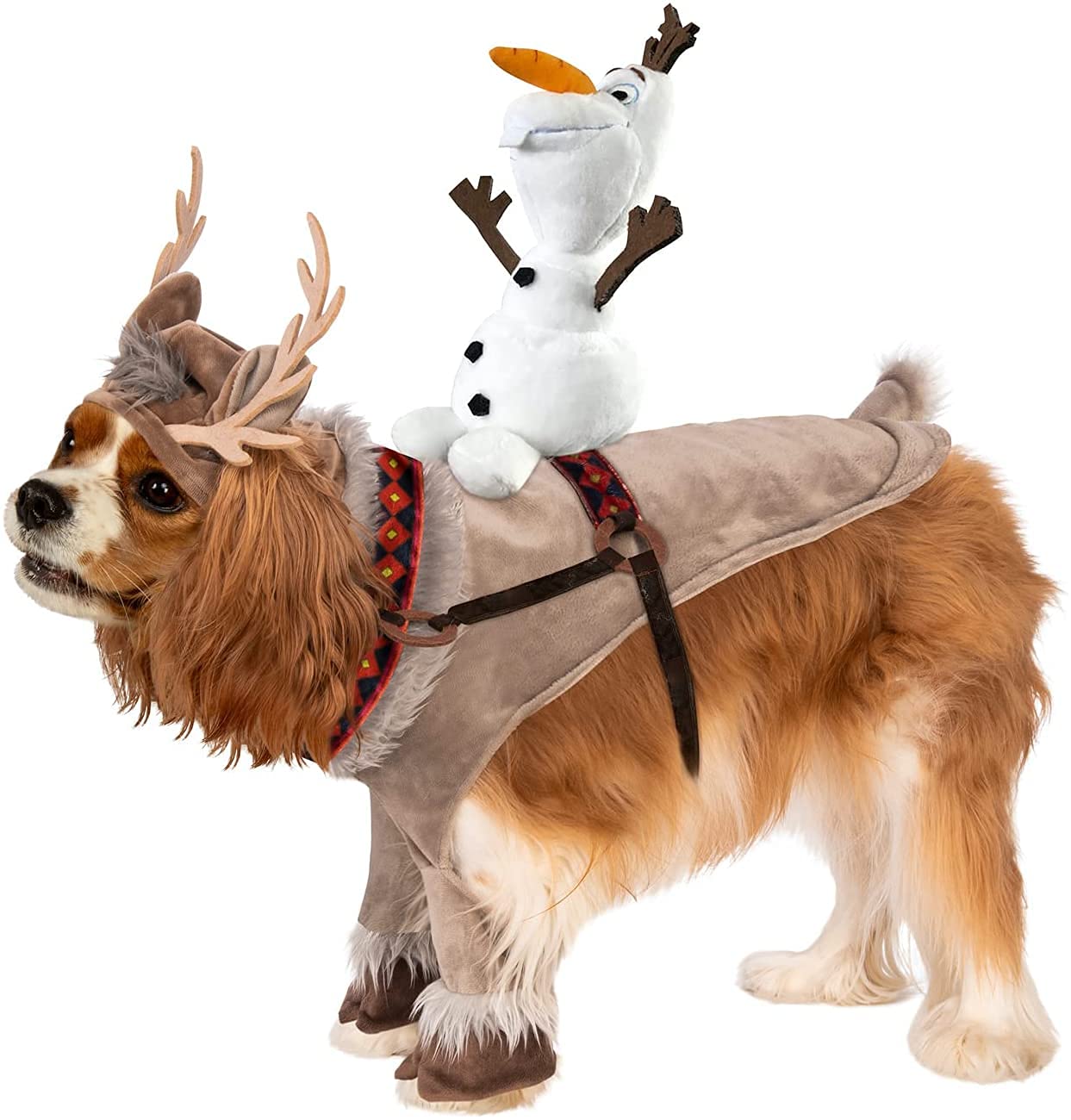 Disney Frozen 2 Sven Pet Costume with Olaf Rider - Medium Size for Dogs | Halloween, Cosplay & Movie-Themed Parties