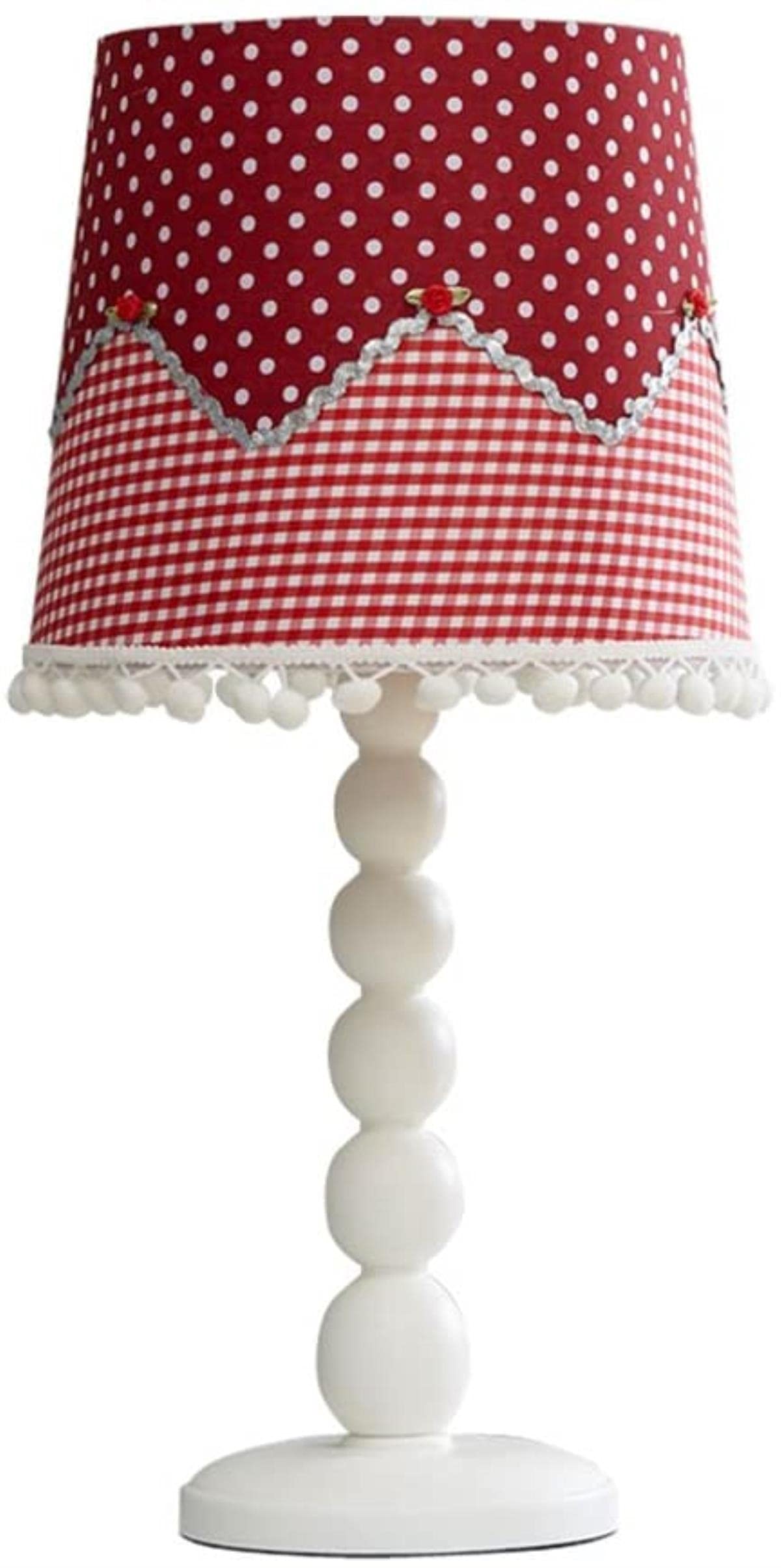 AWED Wooden Table Lamp with Tassel - Warm Light Bedside Lamp for Bedroom & Office, E27 Desk Lamp with Easy-to-Clean Fabric Shade (25 x 56cm) - Perfect for Nightstands, Reading Nooks & Home Decor