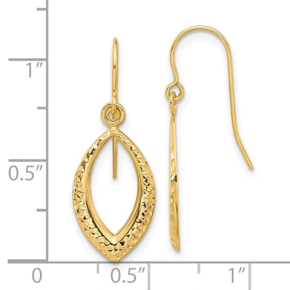 18K Gold Diamond Cut Dangle Earrings for Women - Elegant Drop Earrings YE2180 | Perfect for Weddings, Parties & Special Occasions