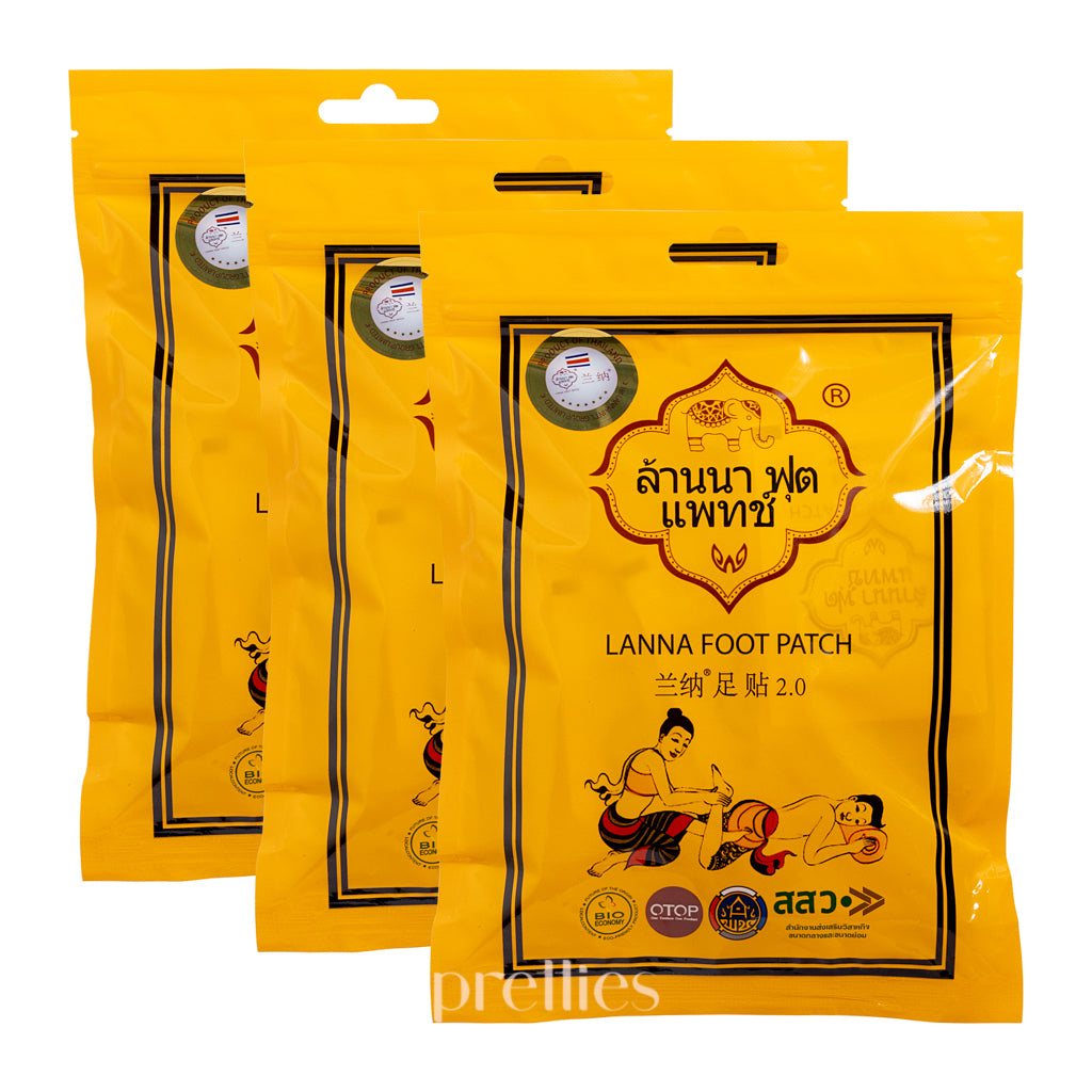 LANNA Detoxification Foot Patch - 30 Pads (3 Packs x 10 Pads) for Natural Body Cleansing & Relaxation - Perfect for Nighttime Use, Spa Days & Post-Workout Recovery