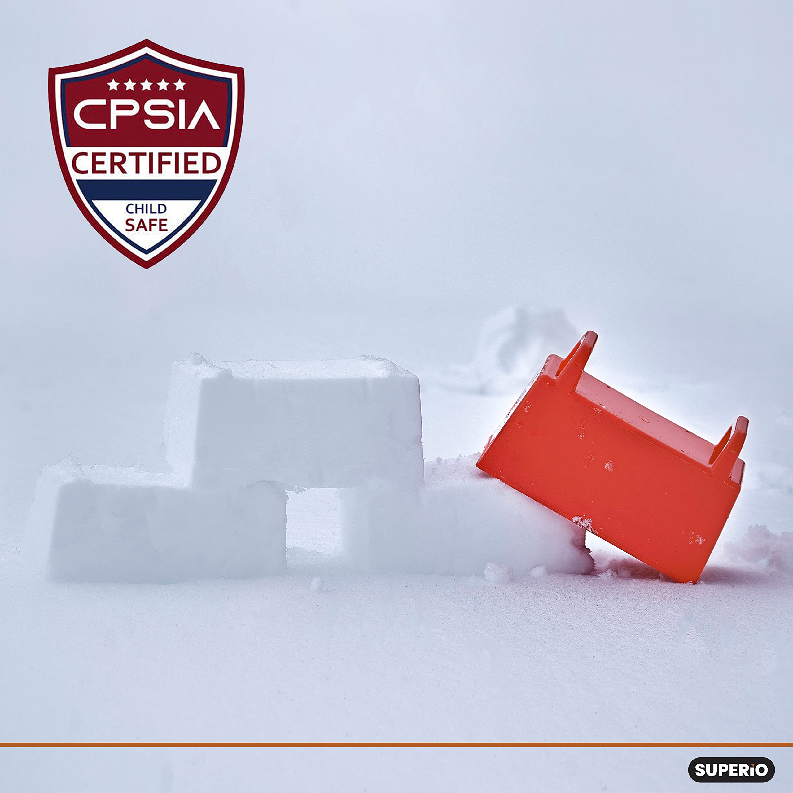 Premium Snow Brick Maker Kit - Build Igloos, Forts & Snow Castles - Durable Outdoor Winter & Sand Toys for Kids & Adults - Perfect for Snow Play, Beach & Sandbox Activities (Red/Blue)