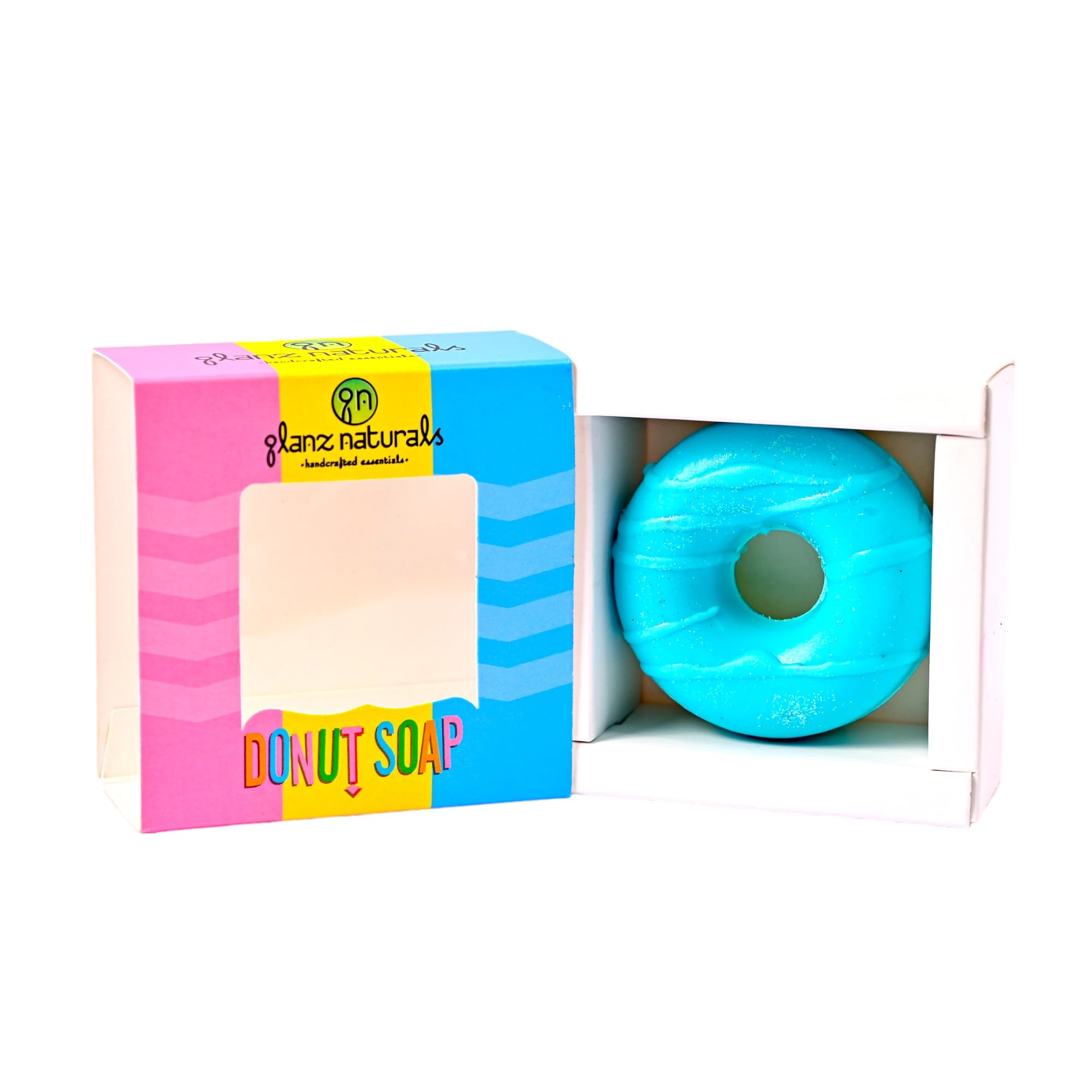 GLANZ NATURALS Handmade Donut Soap - All-Natural, Paraben & Sulfate Free Bath Bar for All Skin Types (3.5oz) - Perfect for Sensitive Skin, Gifts & Luxury Bath Time Relaxation
