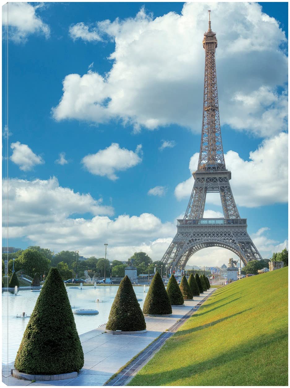 Eiffel Tower Canvas Wall Art - Parisian Landscape Painting by Alan Blaustein - High Quality Fine Art Print for Living Room, Bedroom, Office Decor - Ready to Hang 32x43 Inch - Perfect for Home, Hotel & Cafe Wall Decoration