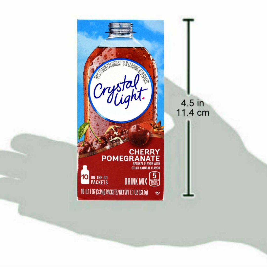 Crystal Light On The Go Cherry Pomegranate Sugar Free Drink Mix Packets - 10 Count (Pack of 40) - Low Calorie Powdered Beverage for Travel, Gym & Office Hydration