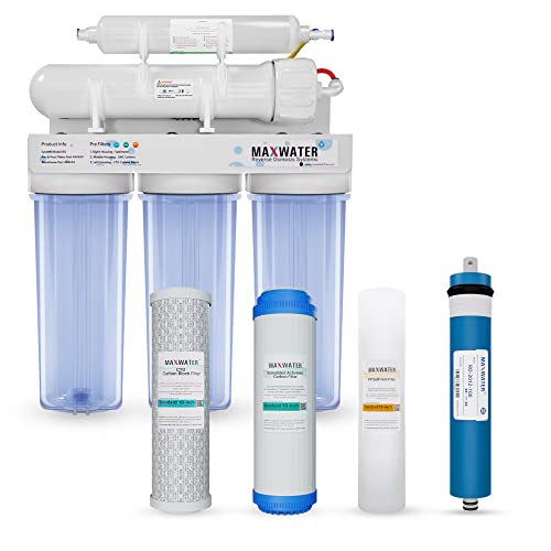 5-Stage Reverse Osmosis Water Filtration System for Home - 100 GPD Under Sink RO Water Purifier with Clear Housing | Perfect for Kitchen, Office, RV & Emergency Water Purification (Tank & Faucet Not Included)
