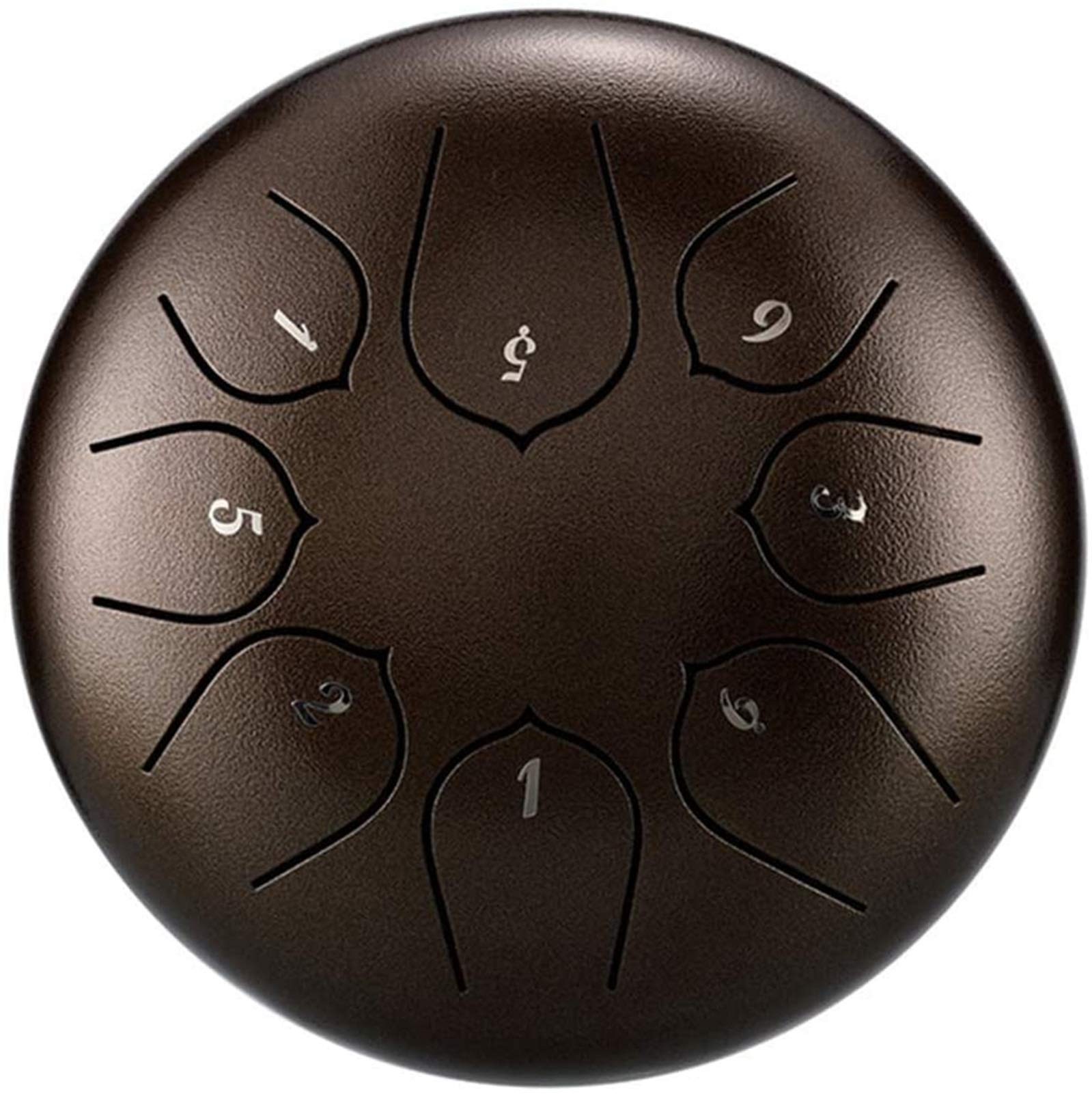 Premium 8-Note Steel Tongue Drum (6 Inch) - Handcrafted Percussion Instrument with Mallets & Carry Bag | Ideal for Meditation, Yoga, Sound Therapy & Music Education | Made in USA (Brown)