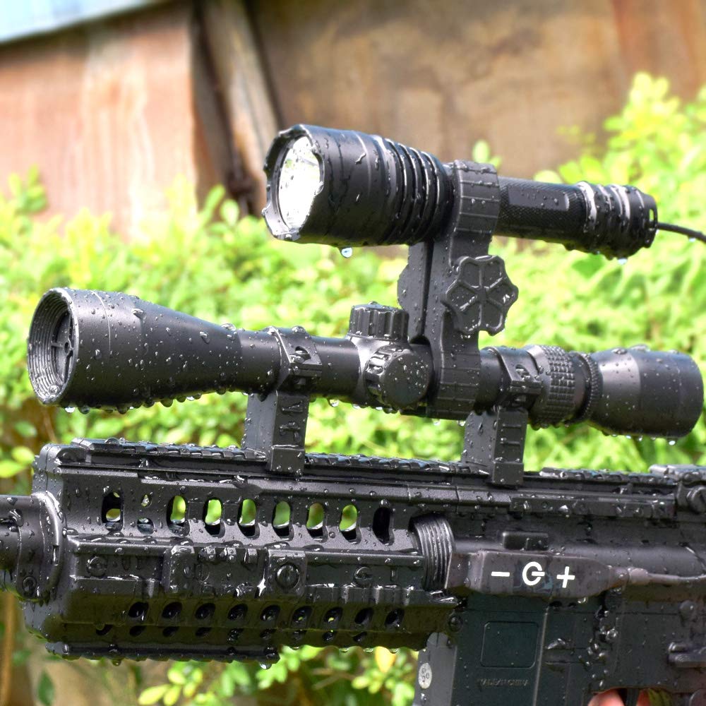 KL41Plus Hunting Flashlight Kit with Red/Green/IR850/White Interchangeable Modules - Long Range Scope Mount Predator Light with Remote Pressure Switch - Perfect for Coyote, Hog, Varmint Night Hunting & Tactical Outdoor Adventures