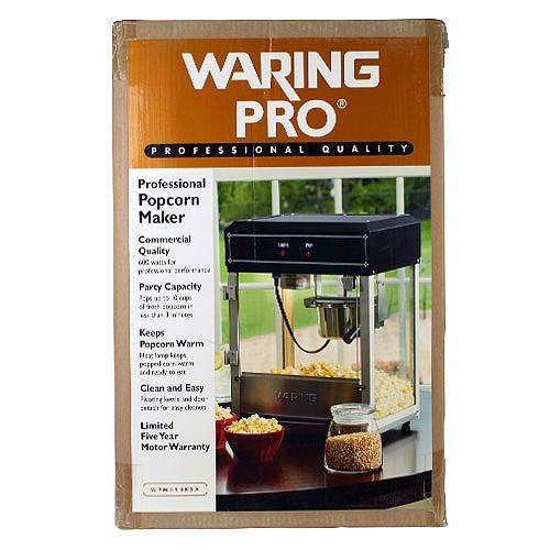 Waring Pro WPM55BKSA Professional Popcorn Maker Machine - Perfect for Movie Nights, Parties & Home Theater Snacks