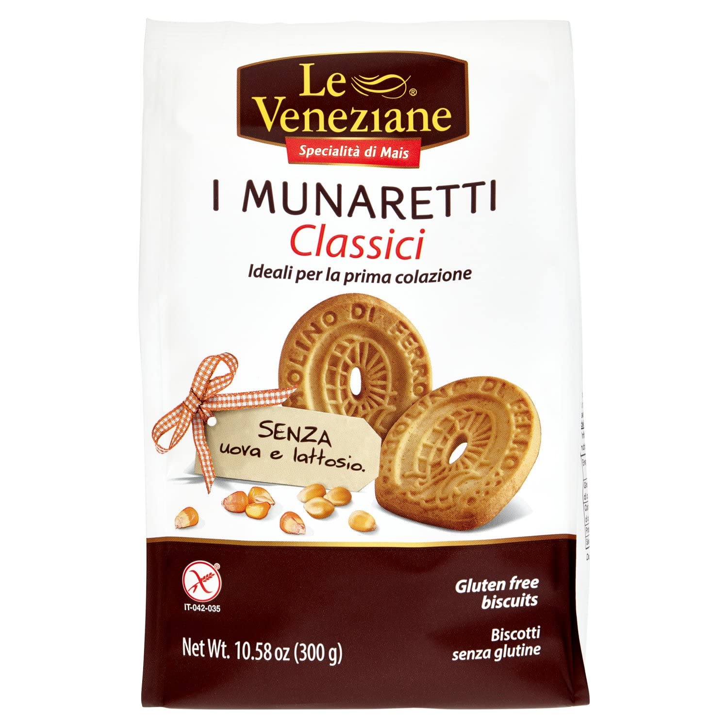 The Venetian Munaretti Biscuits Gluten Free 300g - Authentic Italian Almond Cookies, Vegan & Dairy-Free Snacks for Tea Time, Gifts & Dessert Platters