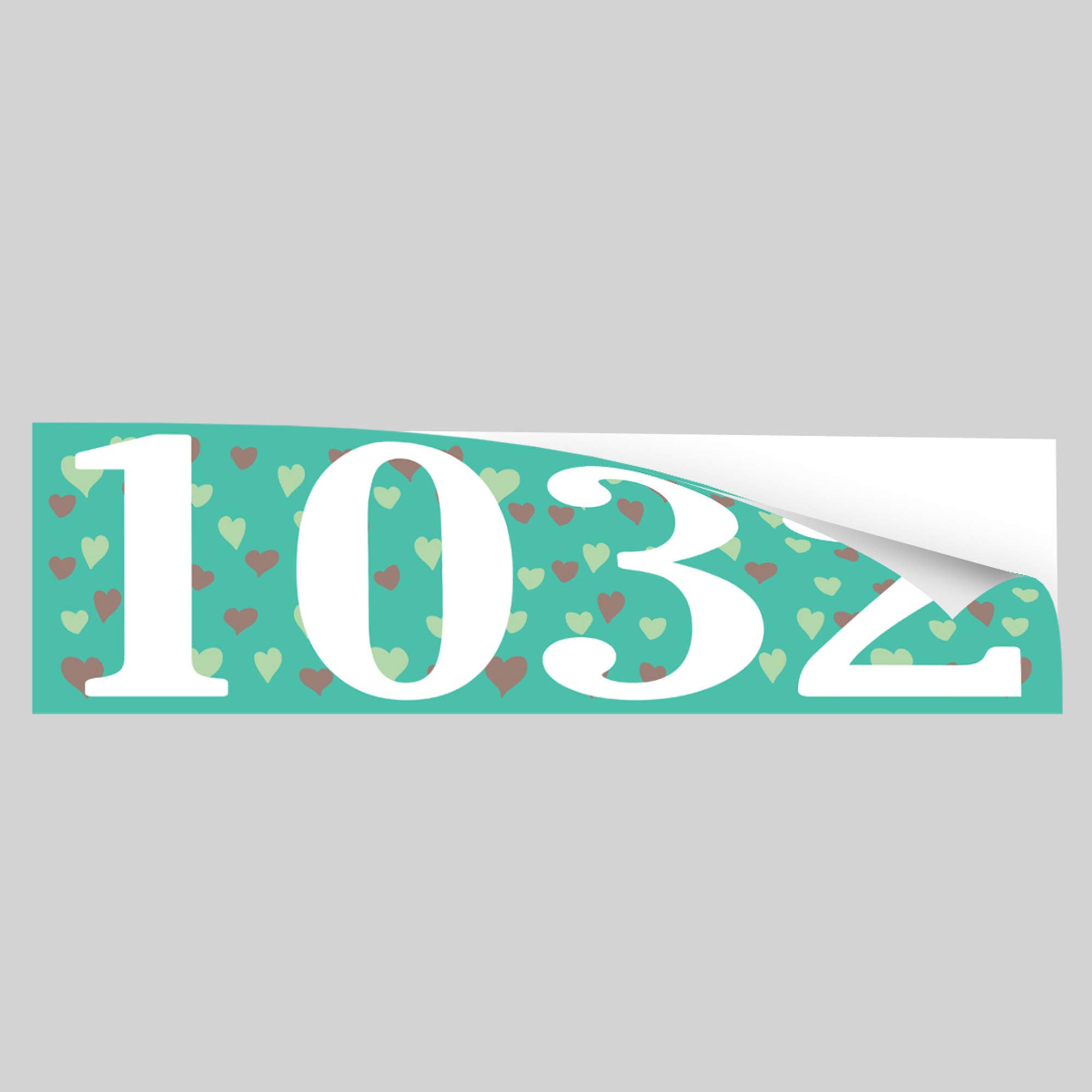 Customized House Address Sticker - Personalized Curb Decal with Heart Design for Street Numbers (PCCD26) | Perfect for Home Mailbox, Driveway & Front Yard Decor