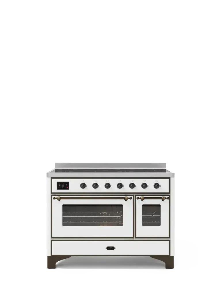ILVE Majestic 120cm Double Oven Range Cooker with TFT Display - M12SDNE3/WHC | Professional Gas Stove for Home Kitchen, Perfect for Baking, Roasting & Large Family Cooking