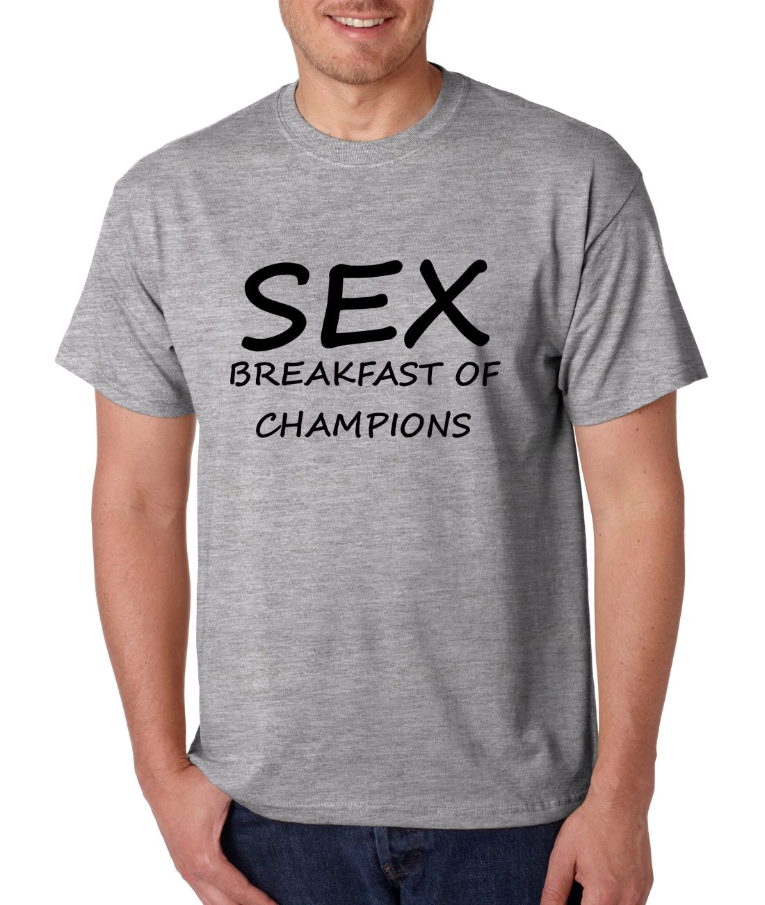 ALLNTRENDS Men's Funny Breakfast of Champions T-Shirt - Humorous Graphic Tee for Casual Wear & Gifts