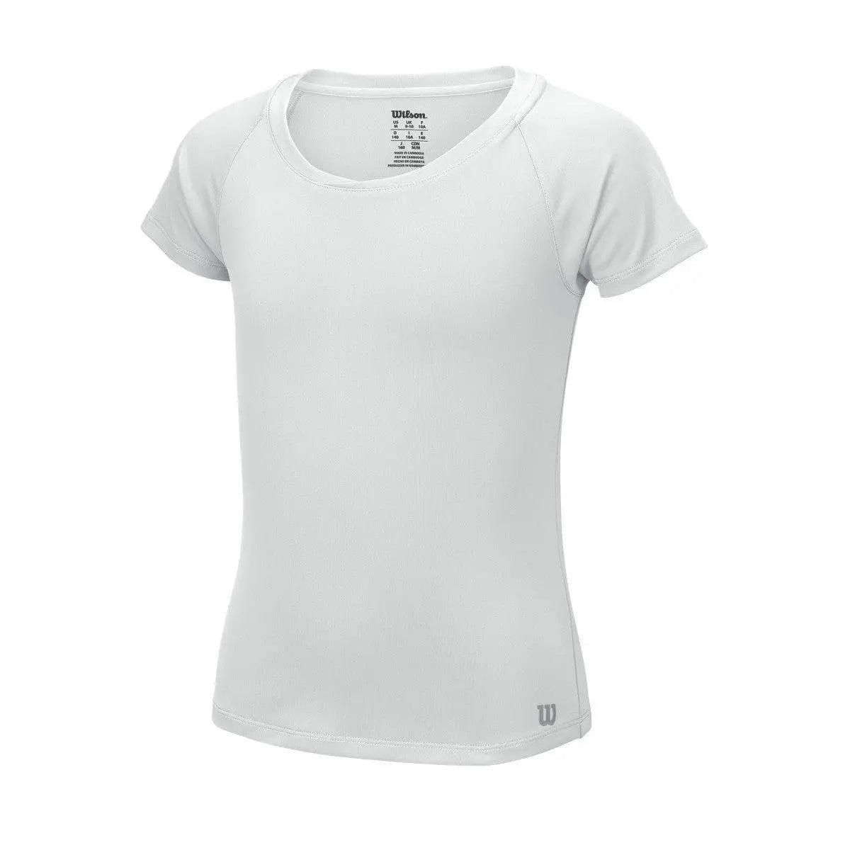 Wilson Girls' Core Cap Sleeve Tennis Shirt - Breathable Moisture-Wicking Performance Top for Junior Tennis Players (White) | Perfect for Training, Matches & Casual Wear