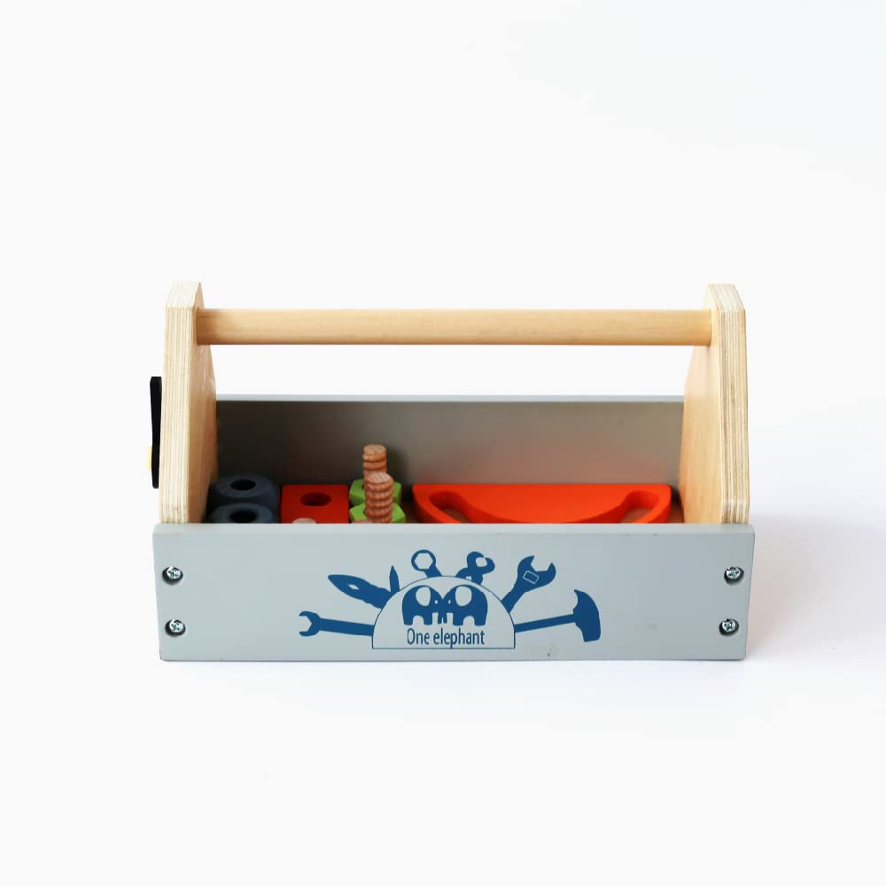 **LUNA'S Wooden Toys Kids Tool Set with Tool Box - Carpenter Workbench for Toddlers, Hammering & Building Toys for Ages 3+ - Perfect for Pretend Play, DIY Projects & Early Learning**