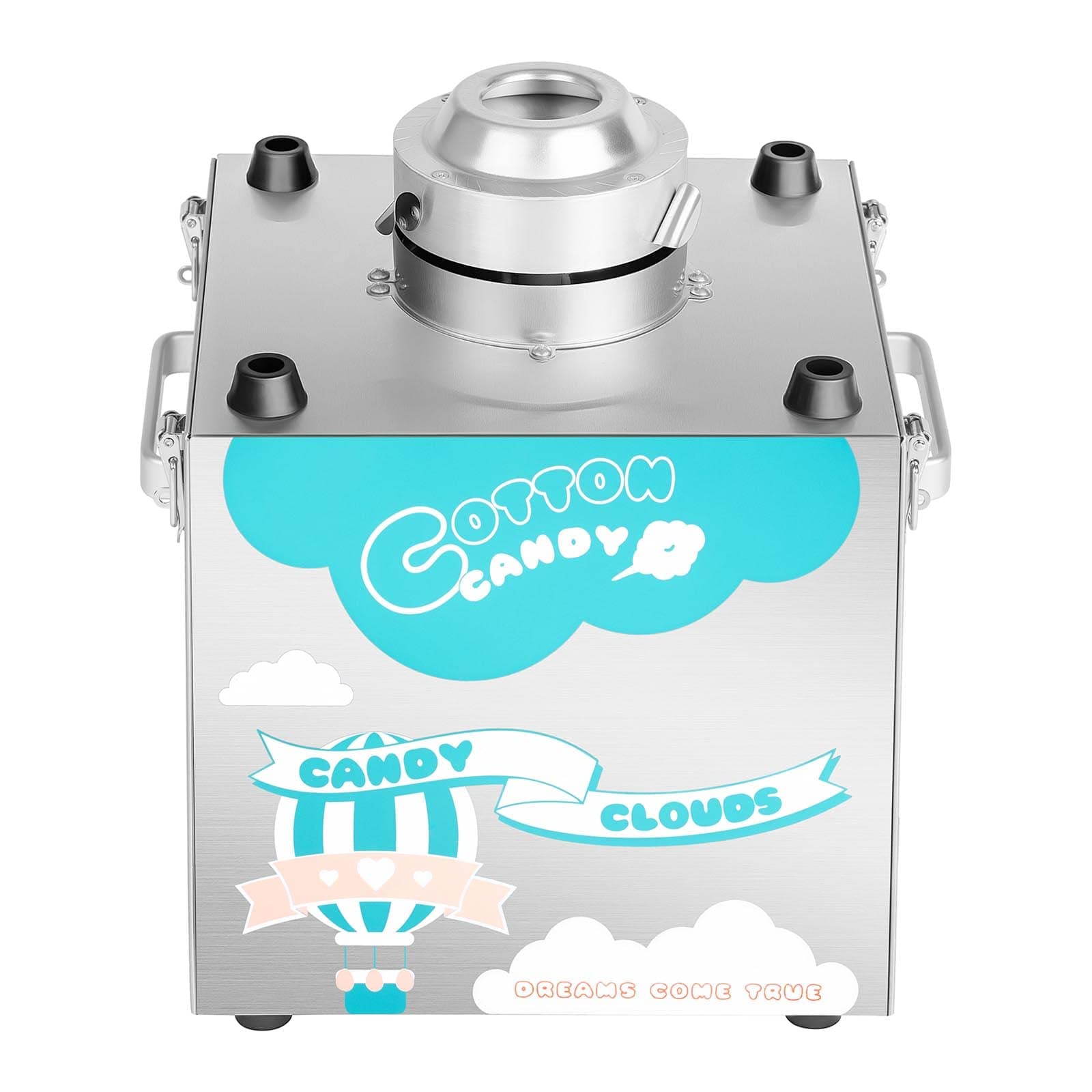 Royal Catering RCZK-1030-W Professional Cotton Candy Machine (52 cm Diameter, 1030W, 1 Unit/30 Seconds, Stainless Steel) - Perfect for Parties, Carnivals, and Events