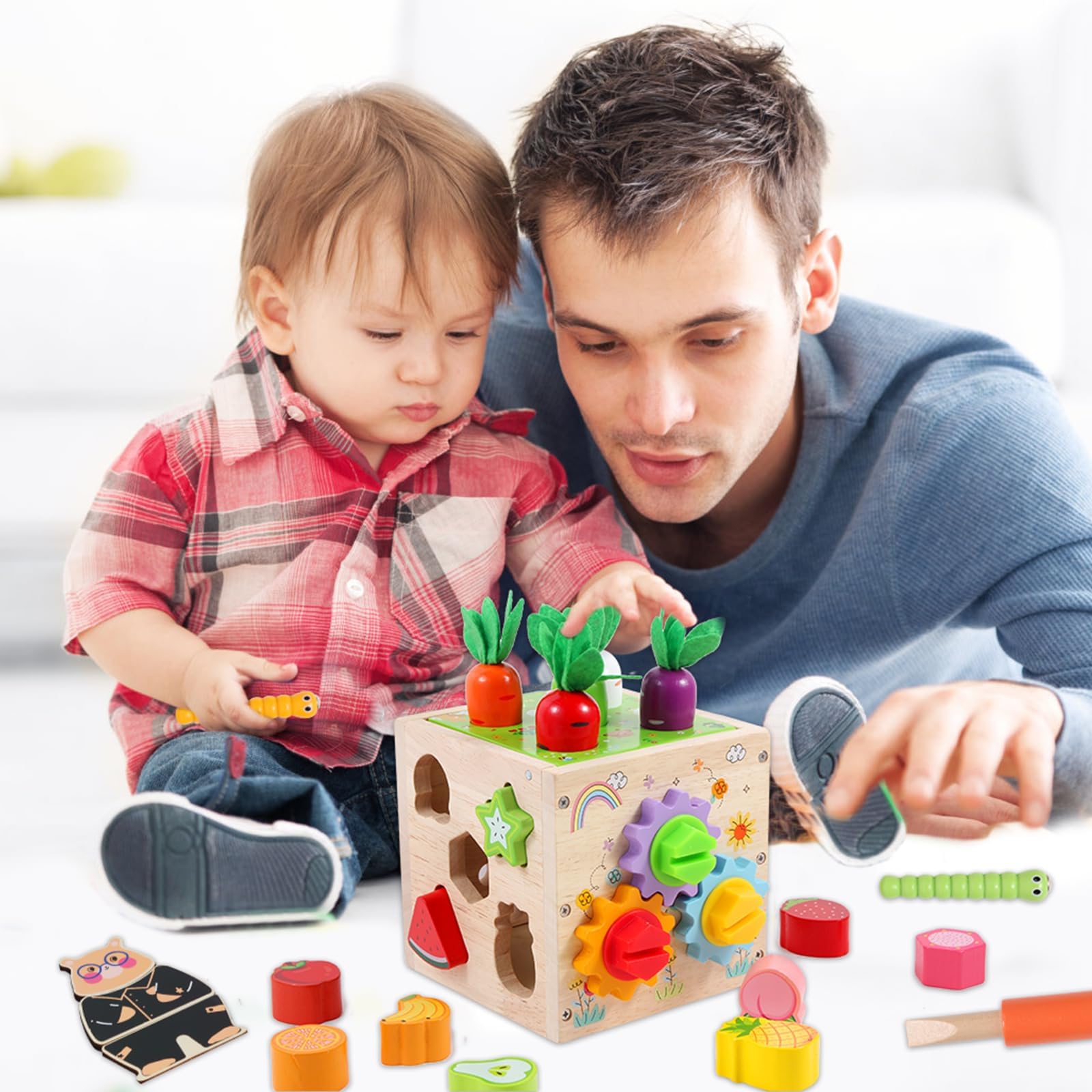 **Wooden Garden Toy Set - Montessori Toddler Toys for Boys & Girls, Fine Motor Skills Learning Game, Preschool Educational Wooden Toys for Kids - Perfect for Indoor & Outdoor Play, Classroom & Home Learning**