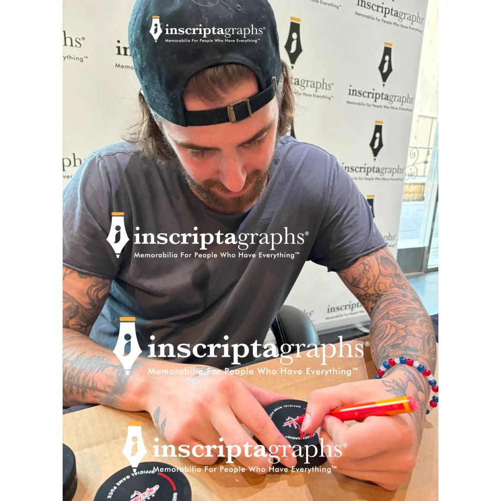 Logan Thompson Autographed Washington Capitals NHL Hockey Puck with COA - Official Collectible Memorabilia for Hockey Fans & Sports Collectors - Perfect for Display, Gifts, and Game Room Decor