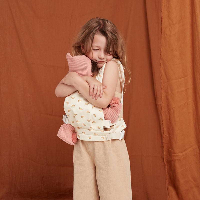 Dinkum Dolls Carrier Rainbow - Colorful Baby Doll Carrier for Toddlers & Kids - Perfect for Pretend Play, Parenting Role Play & Outdoor Adventures