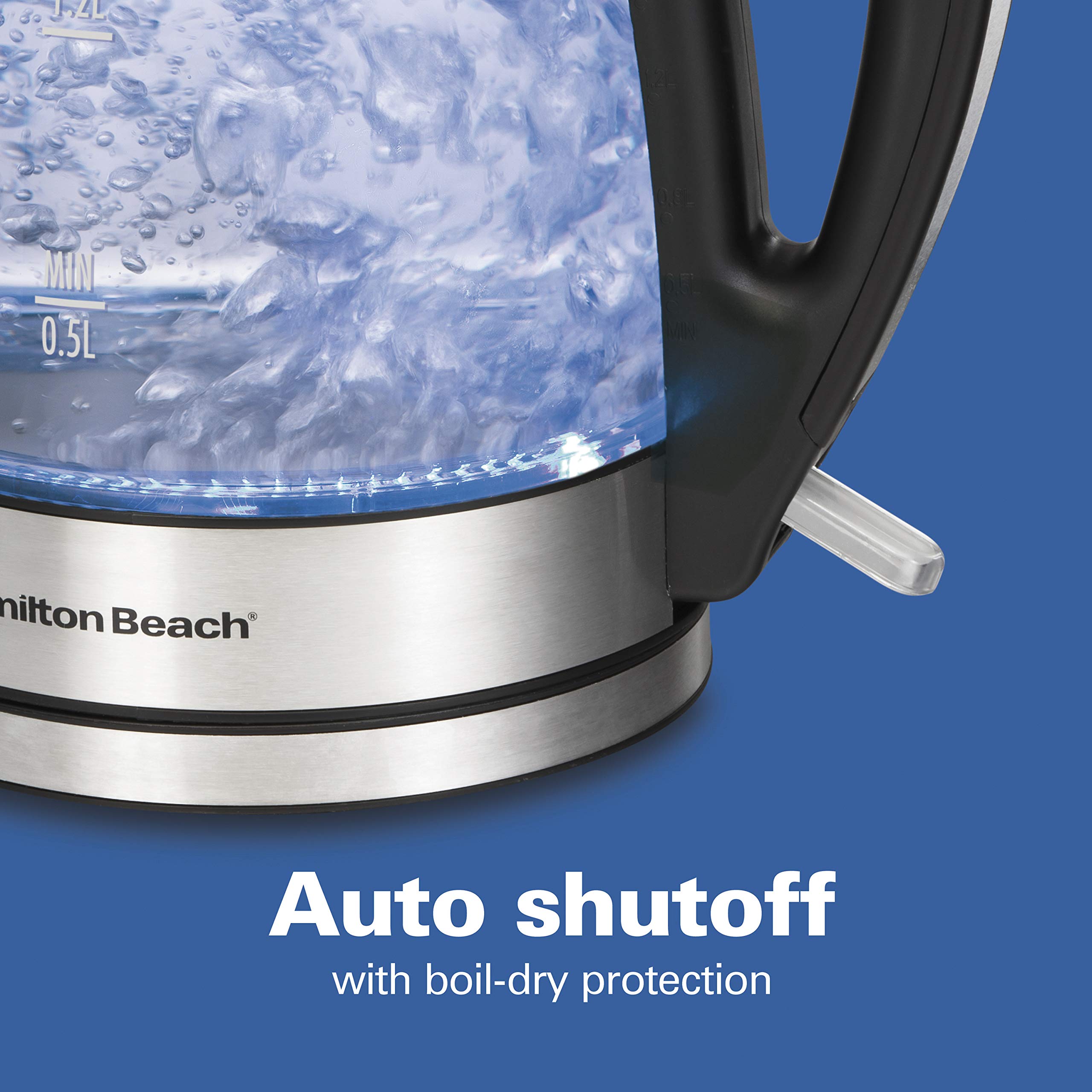 Hamilton Beach 1.7L Electric Tea Kettle & Water Boiler - Fast Heating Stainless Steel (40864) | Perfect for Tea, Coffee & Instant Meals | Hamilton Beach Portable Blender for Smoothies & Shakes - 14oz BPA-Free Travel Cup with Lid (51131) | Ideal for Gym, Office & On-the-Go Nutrition