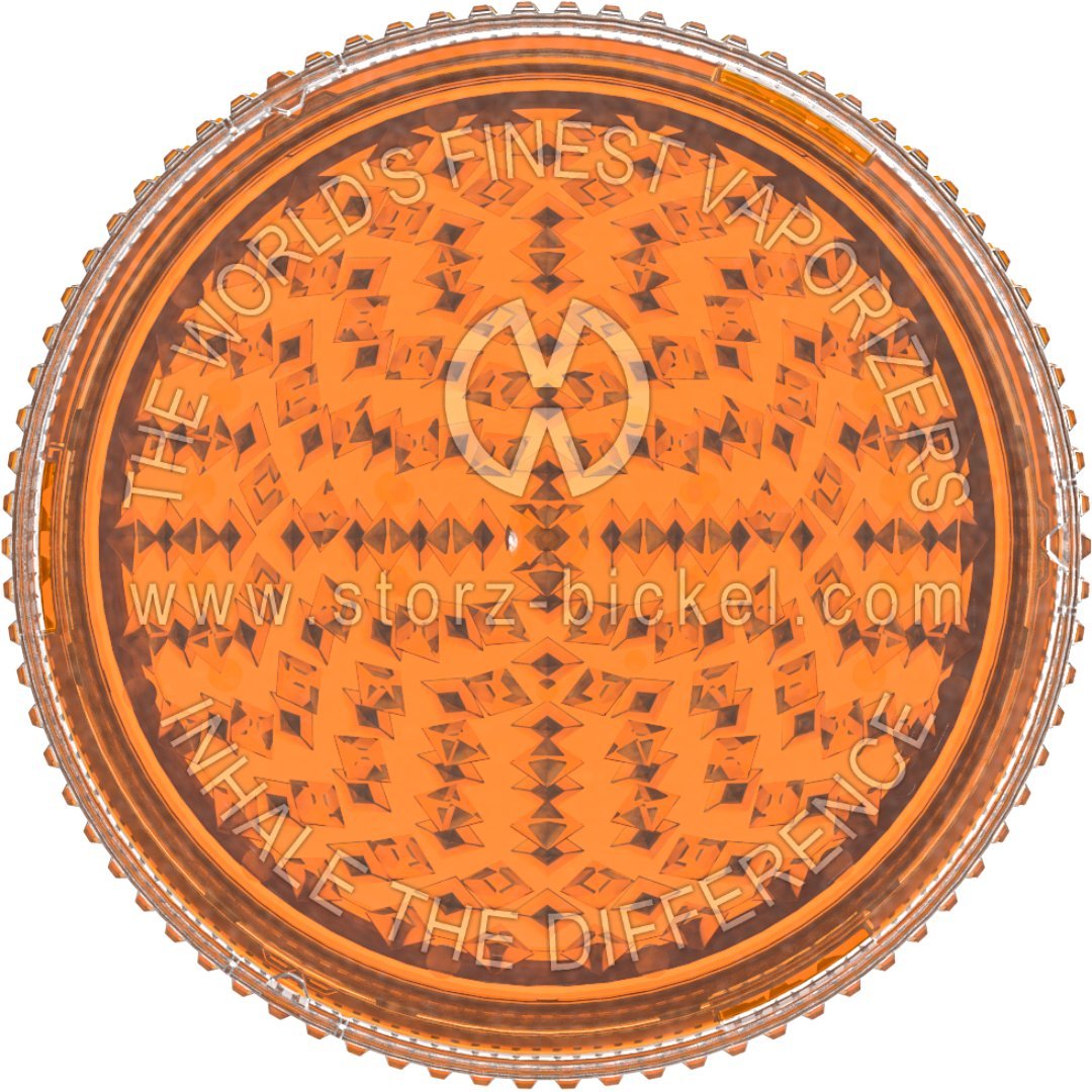 Storz & Bickel Volcano Orange Acrylic Herb Grinder - 3.5 Inch (90mm) 2-Piece Grinder for Dry Herbs - Perfect for Vaporizers, Smoking, and Cooking Preparation