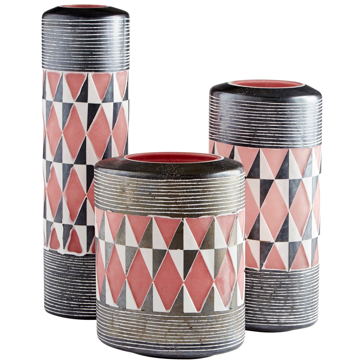 Cyan Design 11105 Small Black and White Mesa Vase - Modern Home Decor for Living Room, Dining Table & Office Desk