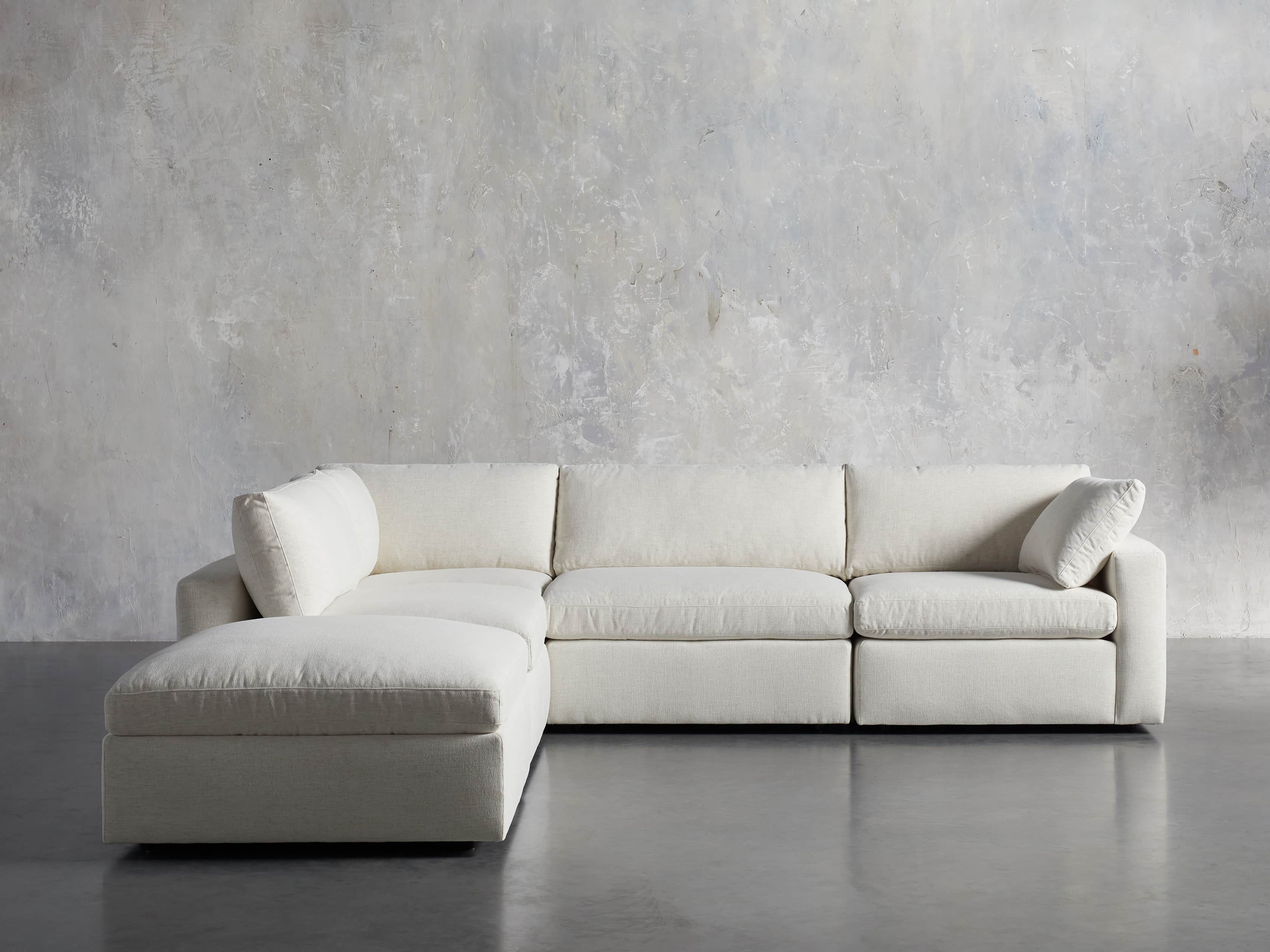 Beale 5-Piece Sectional Sofa with Ottoman - Modern L-Shaped Couch Set for Living Room, Family Room & Home Theater