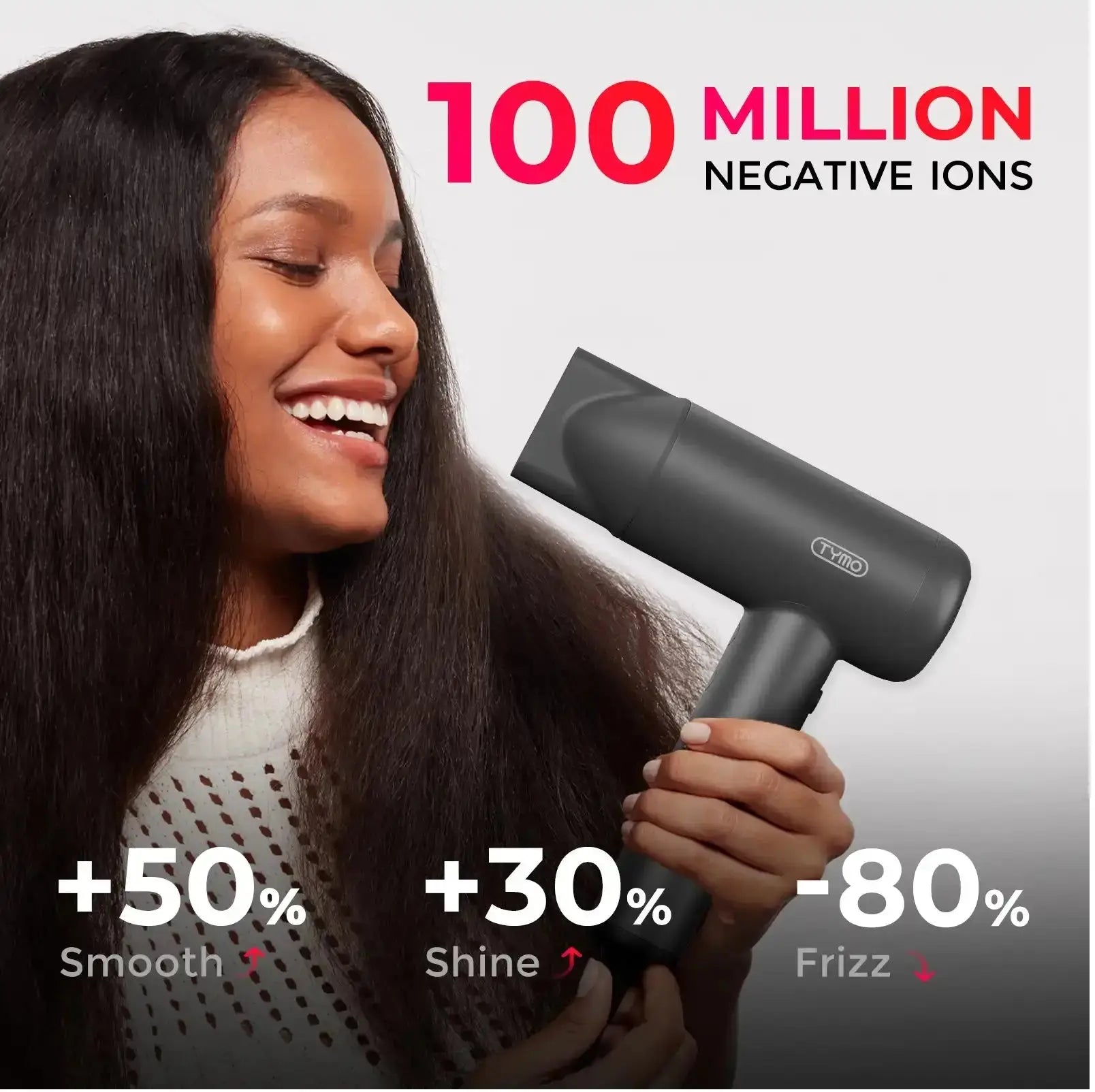 TYMO AIRHYPE LITE Hair Straightener Brush - Professional Ionic Ceramic Flat Iron for Frizz-Free, Shiny Hair - Perfect for Home, Travel & Salon Use