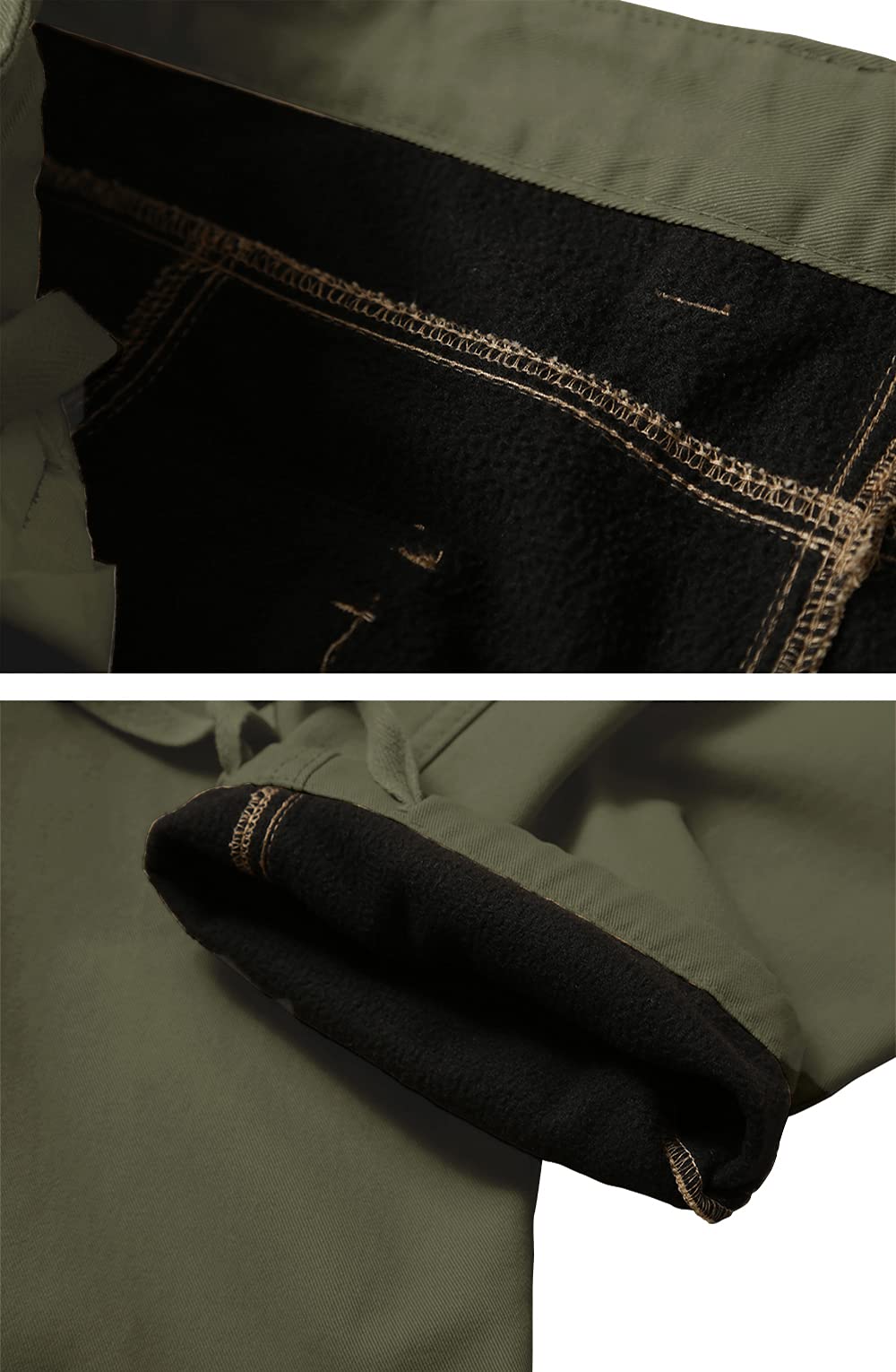 AKARMY Men's Fleece Lined Hiking Pants - Waterproof Outdoor Cargo Pants for Hiking, Skiing & Work with 8 Pockets - Warm Winter Tactical Pants for Camping & Snow Activities