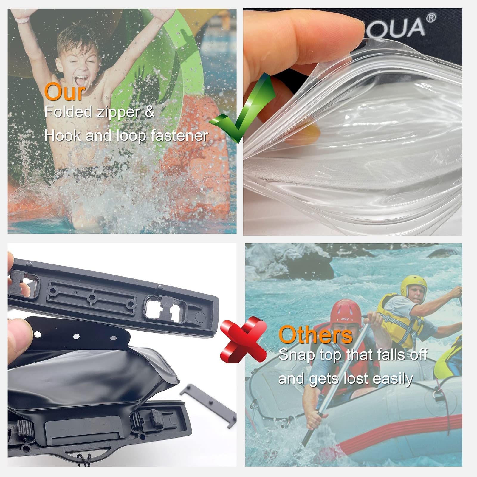 2 Pack Large IPX8 Waterproof Phone Pouch - Dry Bag Case Compatible with iPhone 15/14/13/12/11 Pro Max, Galaxy S23/S22/S20+, Pixel 4 XL (Up to 7.5