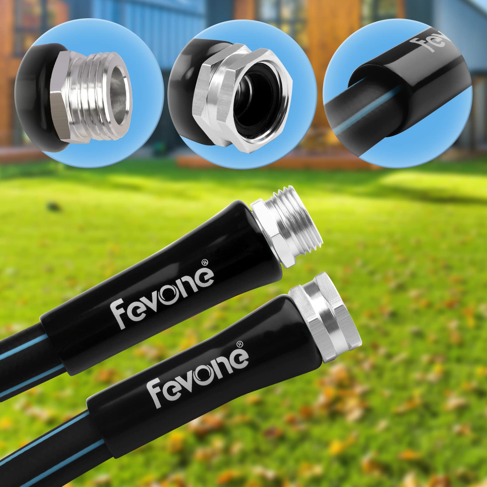 Fevone 3 ft Garden Hose - Kink Resistant, 600 PSI for Outdoor Watering