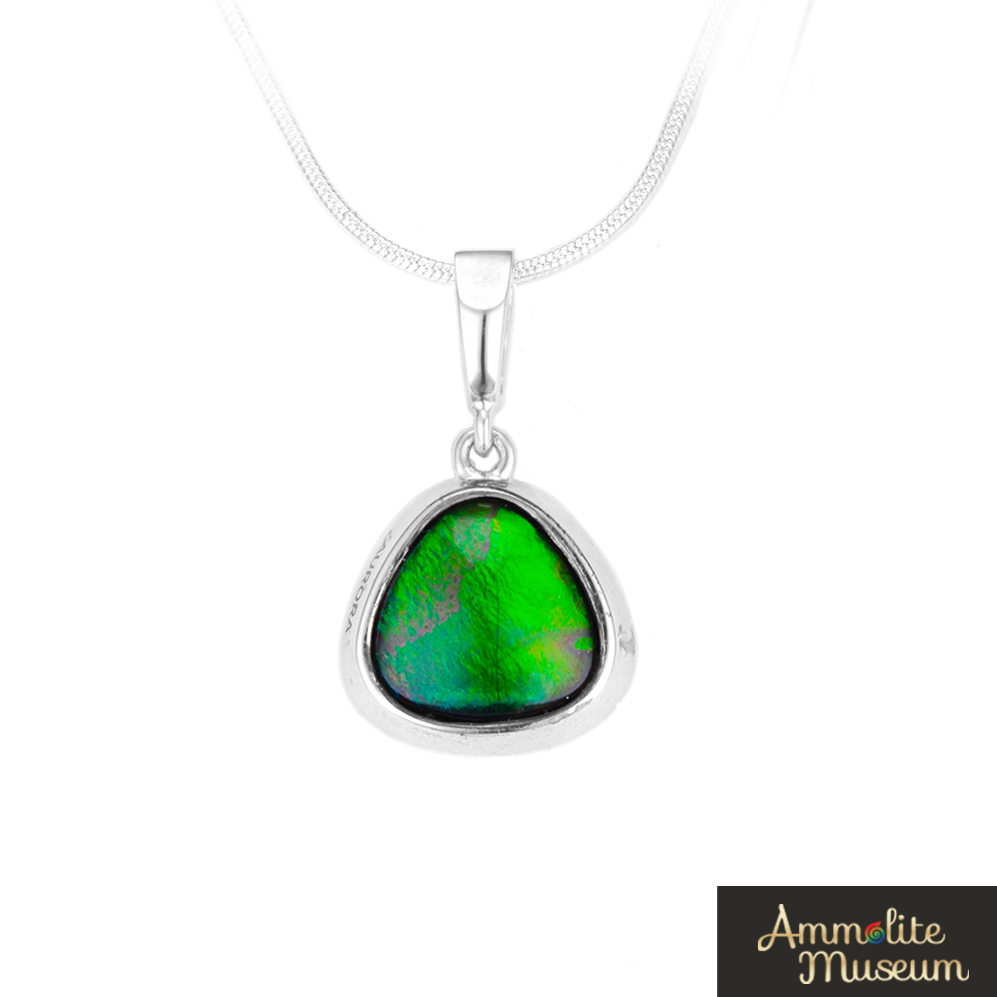 Exquisite Sterling Silver Trilliant Ammolite Pendant | Genuine Ammolite Gemstone Jewelry | Perfect for Gifts & Special Occasions