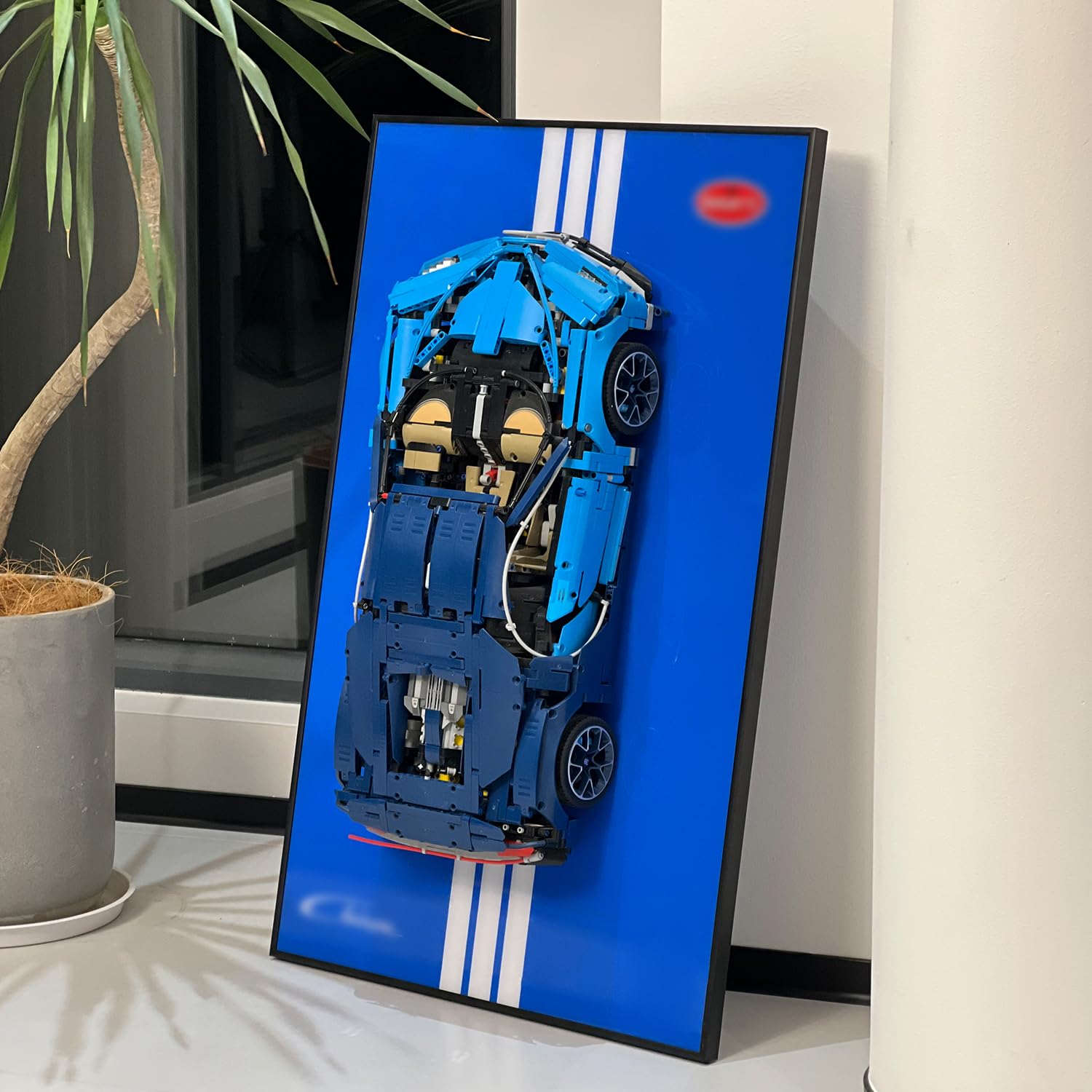 iLuane Lego Technic Bugatti Chiron 42083 Display Wallboard - Wall Mount for Race Car Building Kit, Adult Collectible Showcase, Home & Office Decor (No Car Included) - Perfect for Showcasing Your Lego Models in Living Rooms, Game Rooms or Offices