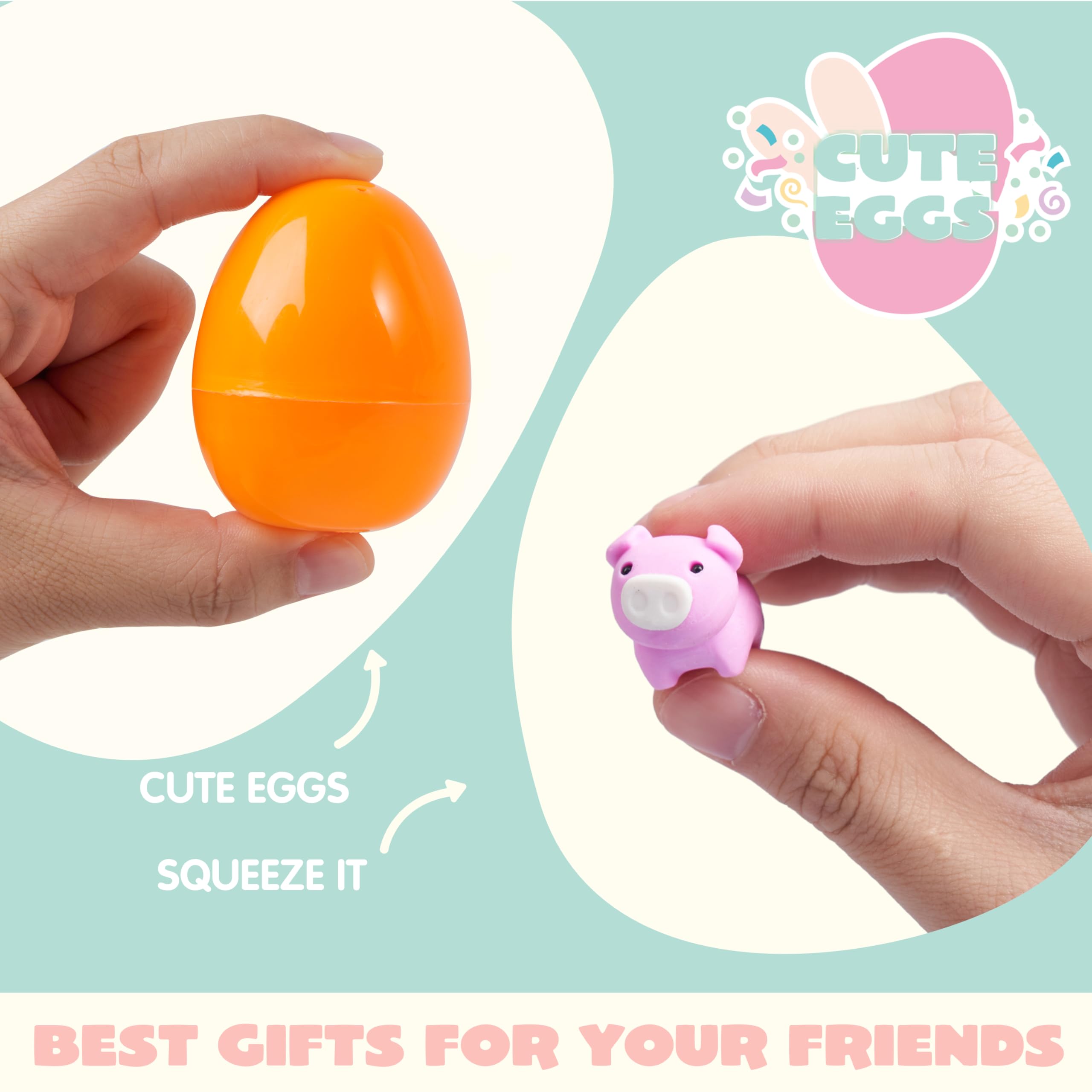JOYIN 100 Pcs Prefilled Easter Eggs with Assorted Toys & Stickers - Easter Egg Hunt Supplies, Kids Basket Stuffers, Party Favors & Classroom Prizes - Perfect for Easter Celebrations, Birthday Parties & School Events