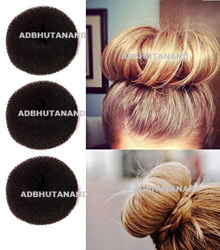 ADBHUTANAND® Hair Donut Bun Maker Set - 3 Different Sizes Salon Accessories for Perfect Buns & Updos - Great for Weddings, Parties & Everyday Hairstyling