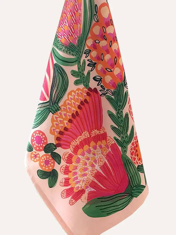 Premium Desert Flowers Tea Towel Set - 100% Cotton Absorbent Kitchen Towels for Drying Dishes & Decor - Boho Chic Home Decor for Kitchen, Dining Room & Housewarming Gifts