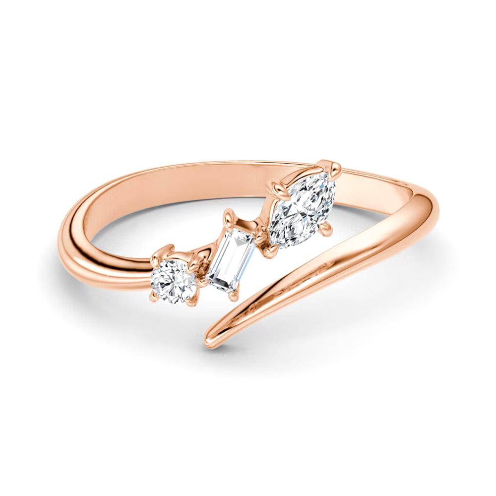 Exquisite Mixed Cut Three Stone Lab Grown Diamond Promise Ring - Perfect for Engagements, Anniversaries & Romantic Gifts