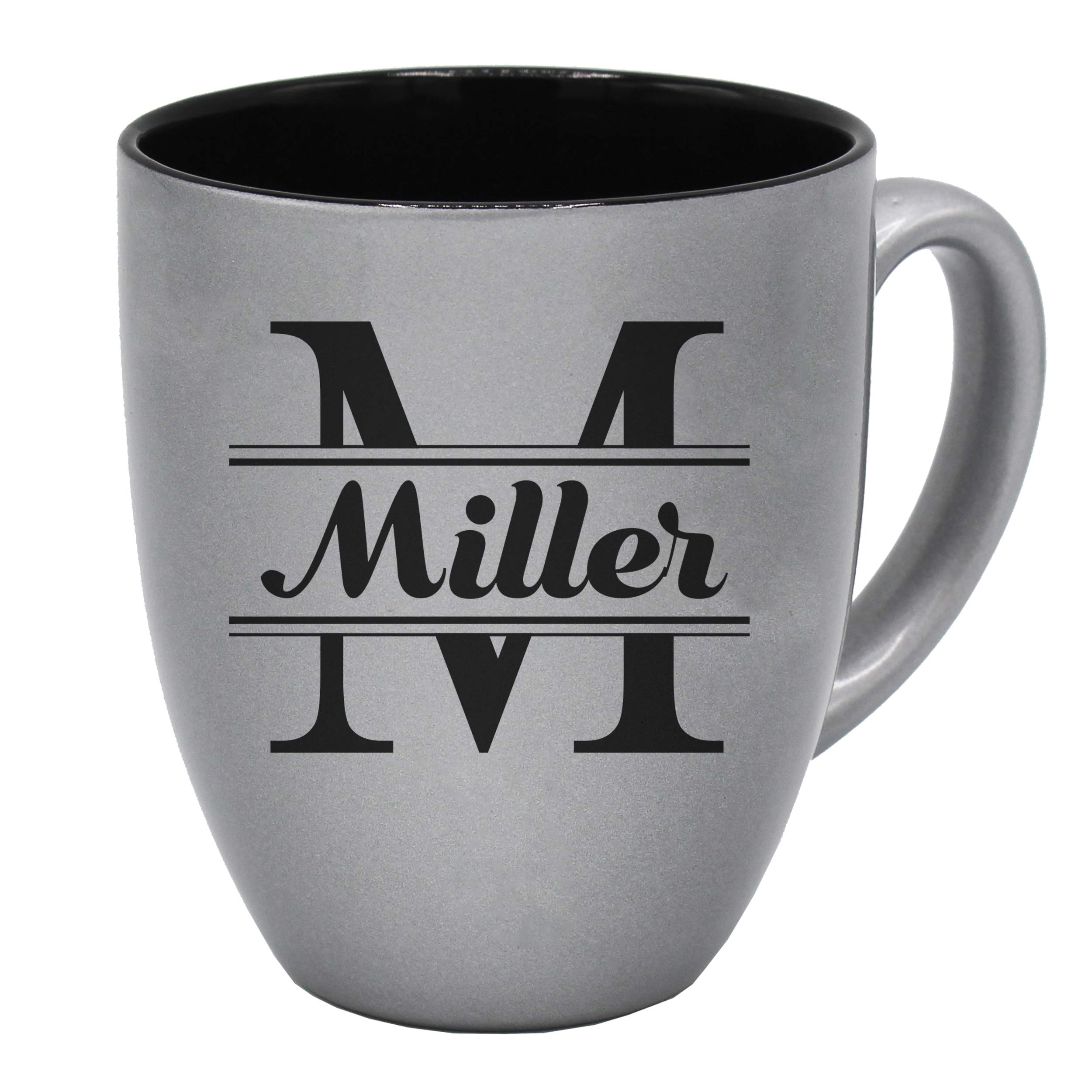 Personalized Engraved Coffee Latte Mug - Custom Silver Tea & Coffee Cup for Home, Office & Gifts - Perfect for Birthday, Anniversary & Holidays